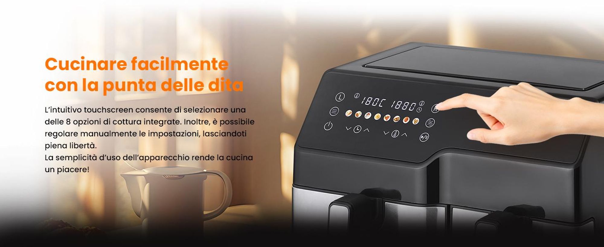 Extralink Air Fryer SJ-1000 10 L (6 L + 4 L), 2500 W, Dual Basket, friggitrice ad aria calda