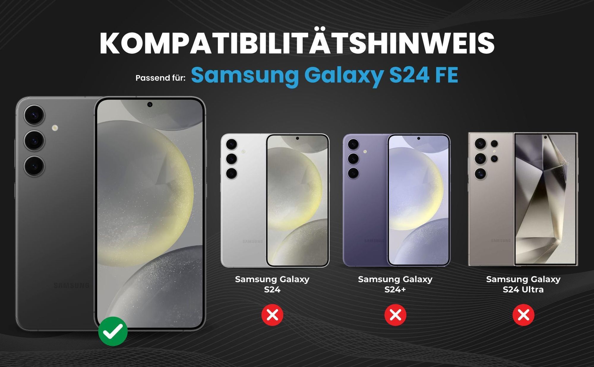Kompatibilitätshinweise Hülle für Samsung Galaxy S24 FE
