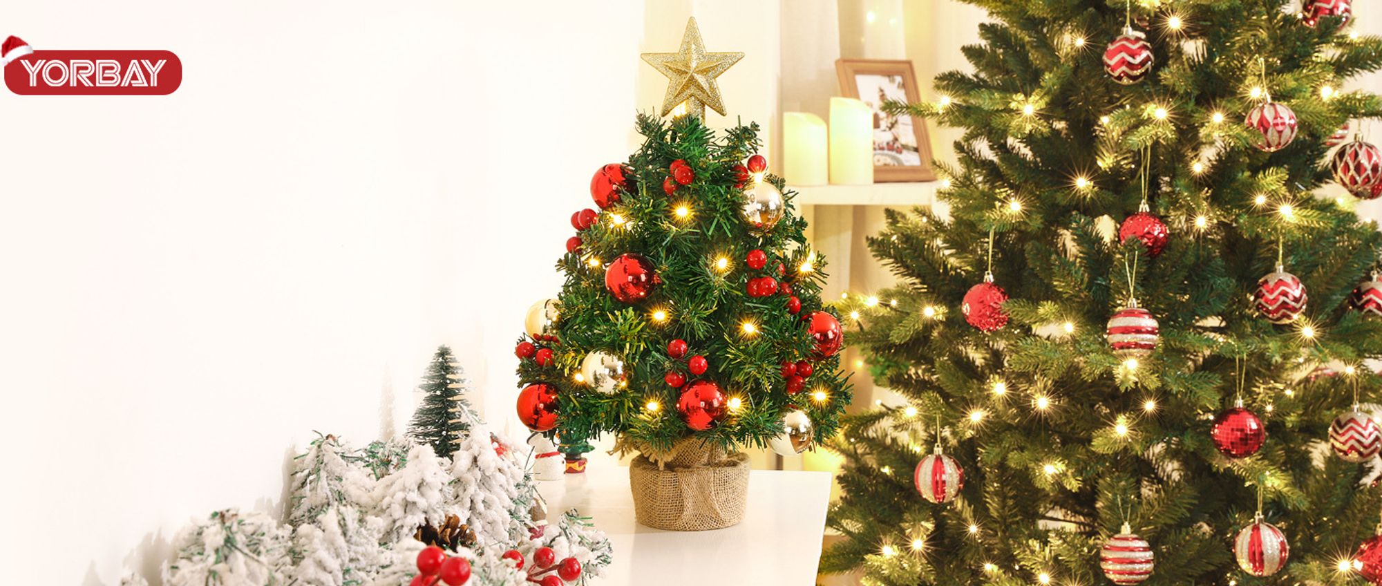 40cm Mini Weihnachtsbaum mit 20 warmweiß LEDs 8 Licht Modi,Tannenbaum mit Stern-Baumspitze und Deko Batterie betrieben,Advent, Weihnachten