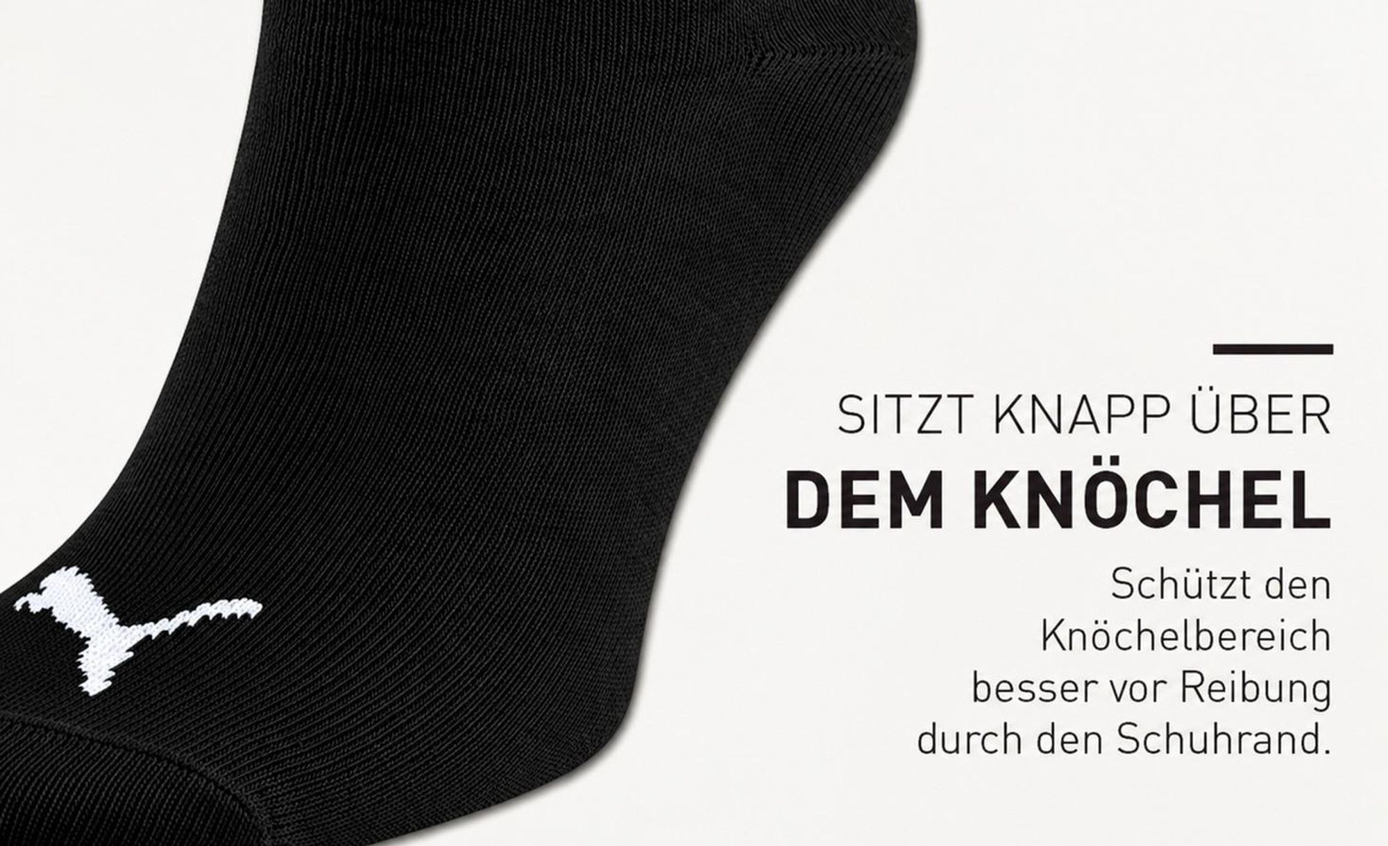 PUMA Quarter Socke sitzt knapp über dem Knöchel