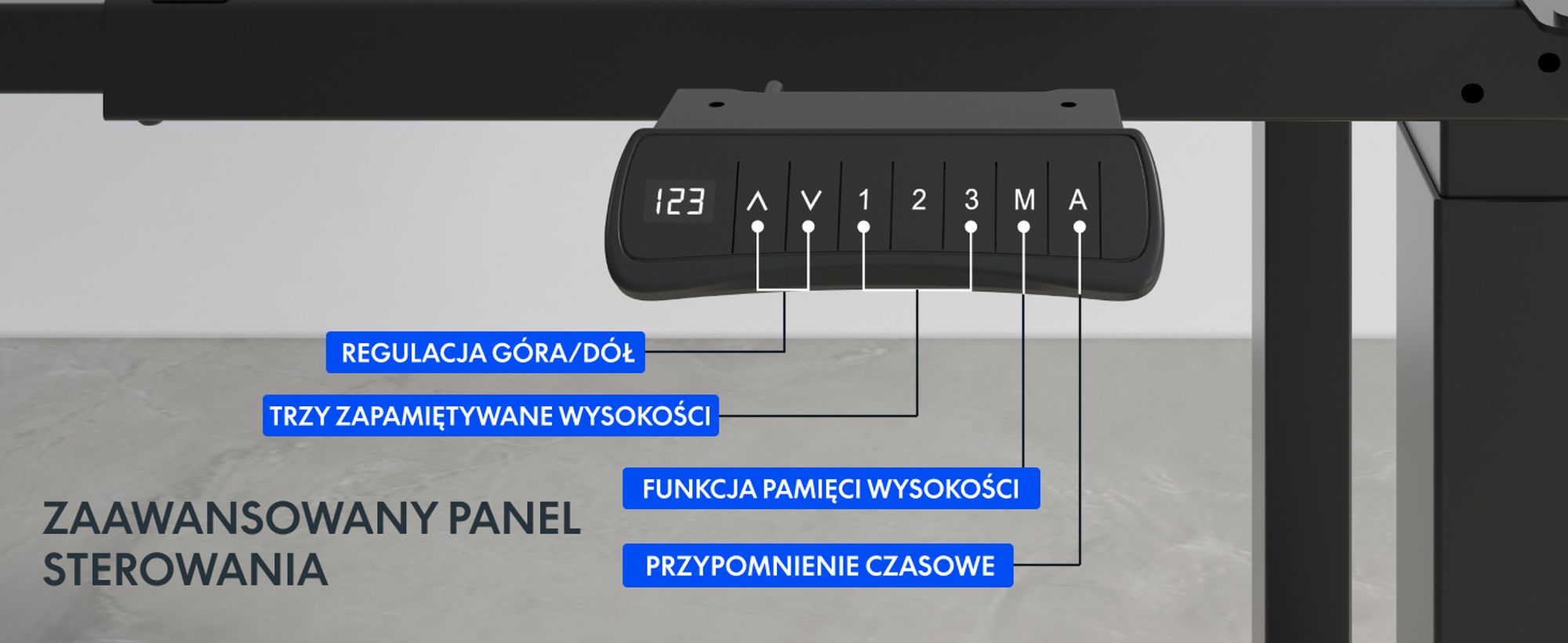 FLEXISPOT – elektrycznie regulowana podstawa biurka z 4 nogami, podwójny silnik, nośność 200 kg, 3 pozycje zapamiętania, funkcja przypomnienia o zmianie pozycji, kolor czarny