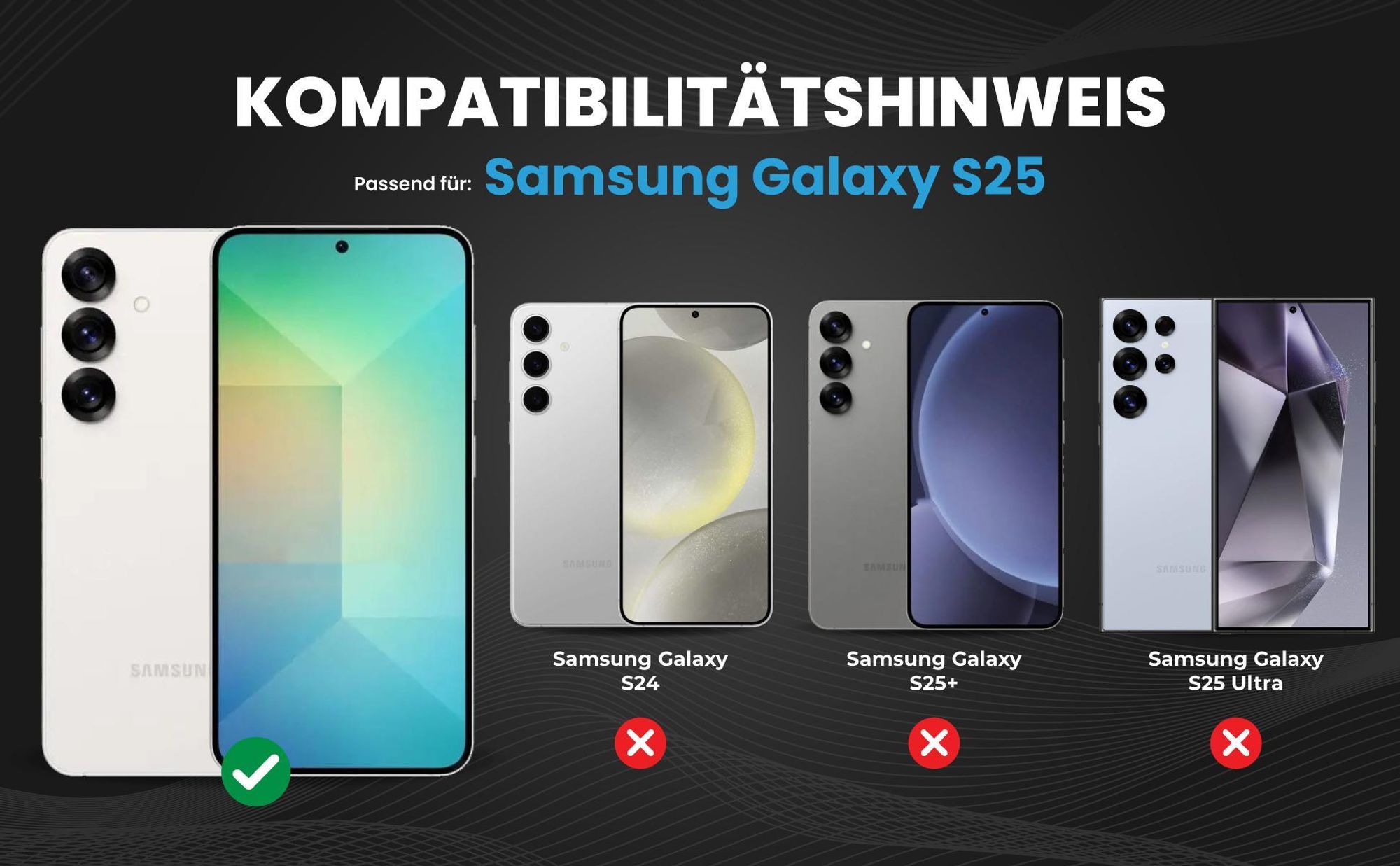 Kompatibilitätshinweise Hülle für Samsung Galaxy S25