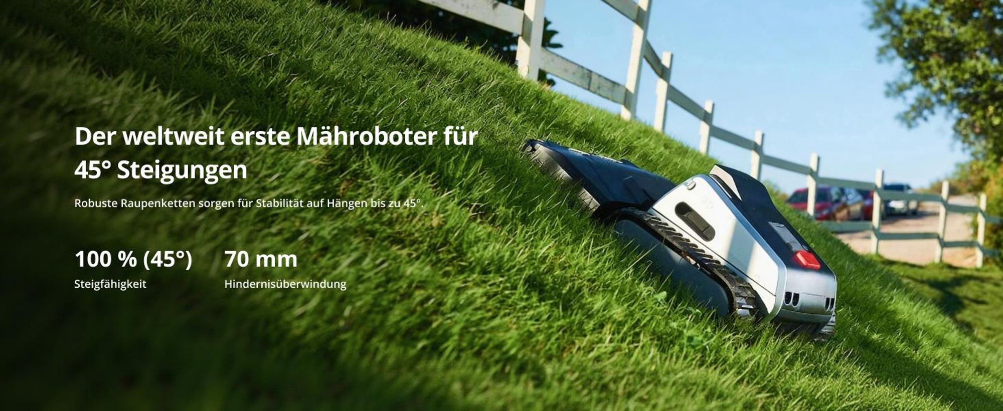 Mähroboter Lymow One Plus 5A 40cm/4000m² pro Tag, Kartierung bis zu 60.000m², ohne Begrenzungsdraht mit RTK-Cloud Techno