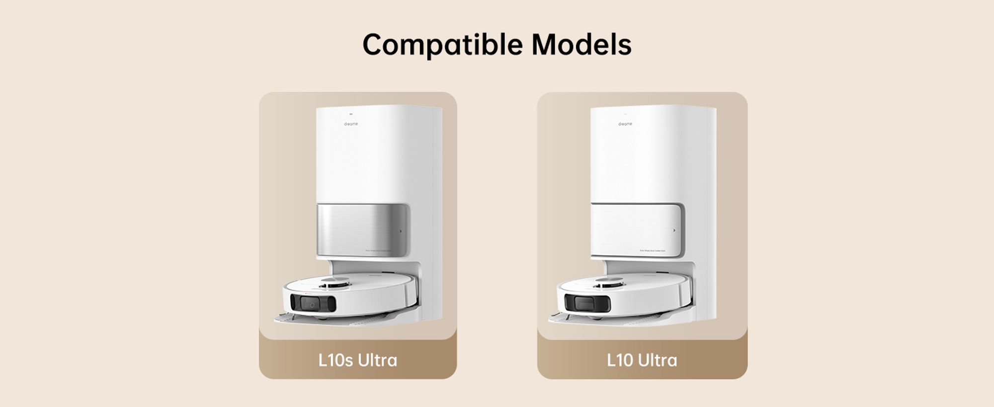 Dreame Original L10s Ultra/L10 Ultra Reinigungszubehörset,1*Hauptbürste (Gummi)+2*Seitenbürste+2*Staubkastenfilter+2*Staubbeutel+3*Paar Wischtücher