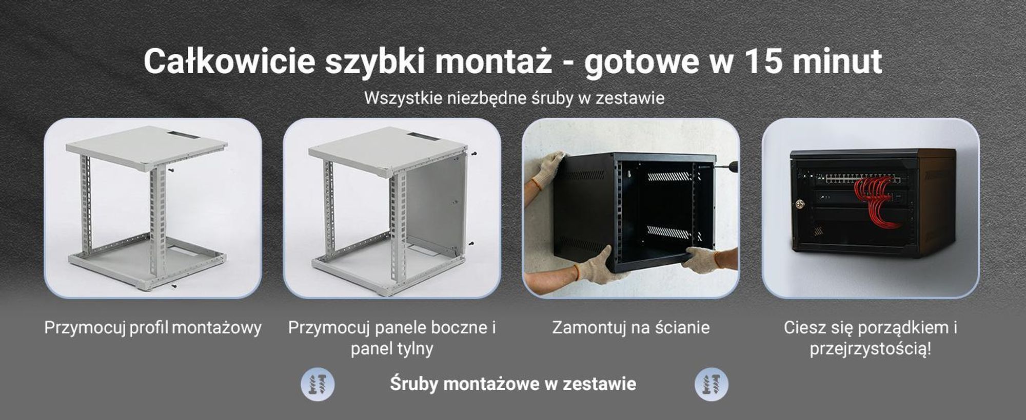 Extralink szafa rack 10" 4U wisząca 280x310 mm czarna