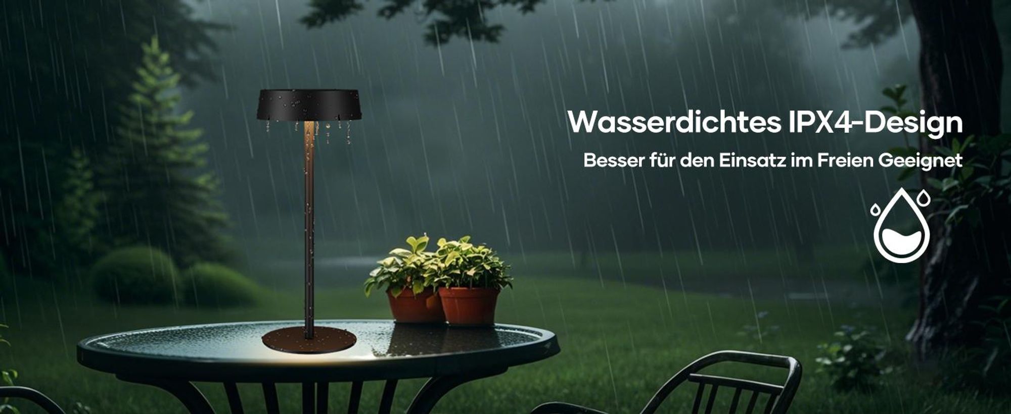 LED Tischlampe Solar Wiederaufladbar Kabellos Tischleuchte 3 Farbtemperaturen Dimmbar Touch Schalter Wasserdicht für Innen Aussen, Schwarz