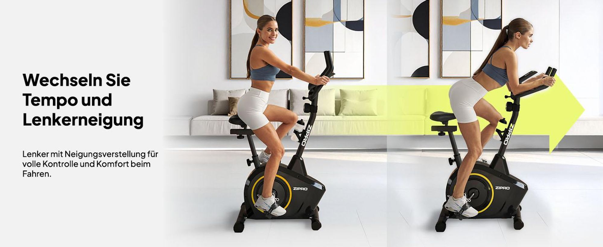 Zipro Heimtrainer Fahrrad Boost Gold – Magnetisches Fitnessbike bis 120kg Belastbar Leiser Hometrainer mit Pulsmessung, Flaschenhalter Handtuchhalter