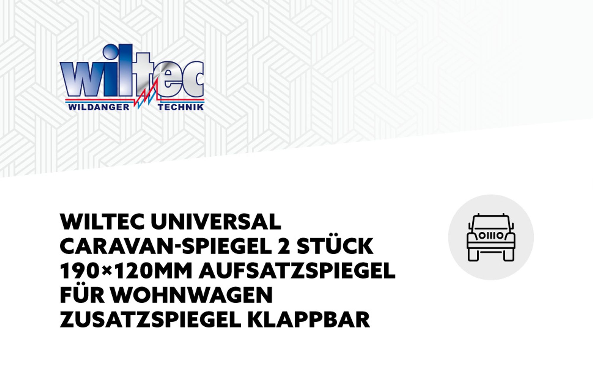 Wiltec Wohnwagenspiegel 2 Stück universal Außenspiegel 2er Set für Wohnwagen und Caravan mit Gummiriemen, drehbar und zusammenklappbar