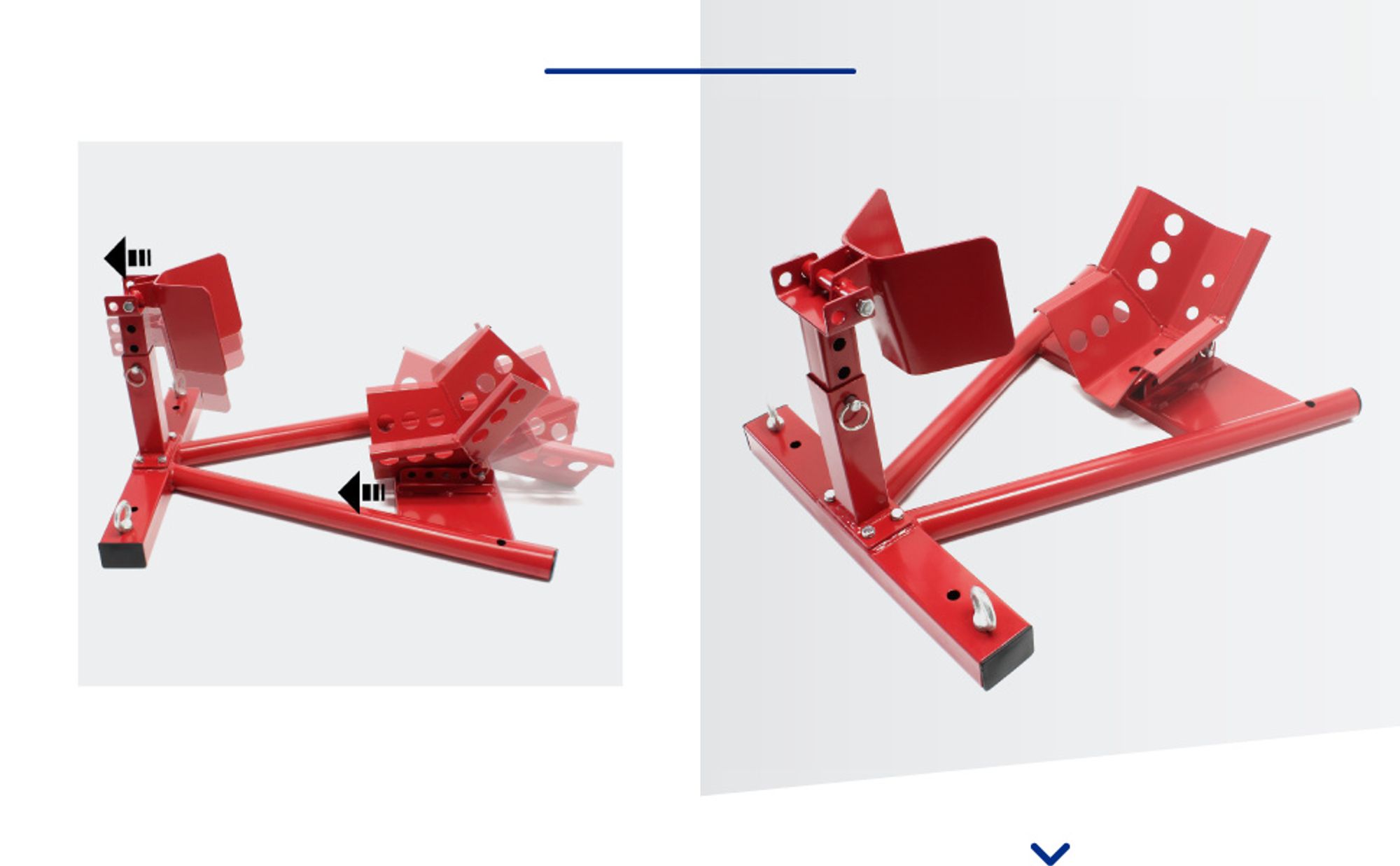 Wiltec Motorradständer vorne für 13-17" 90-130 mm Reifen, 660 x 580 x 180 mm, als Montagehilfe aus Stahl für Vorderrad, Motorradheber