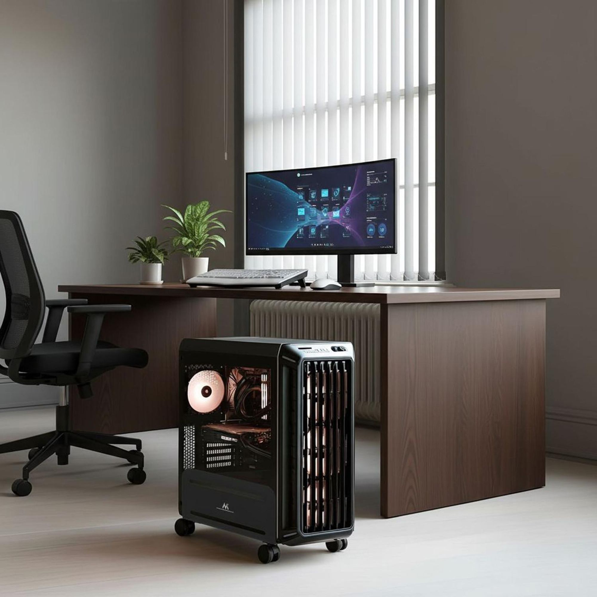 Universal Computer Ständer mit Rollen Mobiler CPU-Ständer Computerwagen bis 10kg Rollwagen PC Desktop