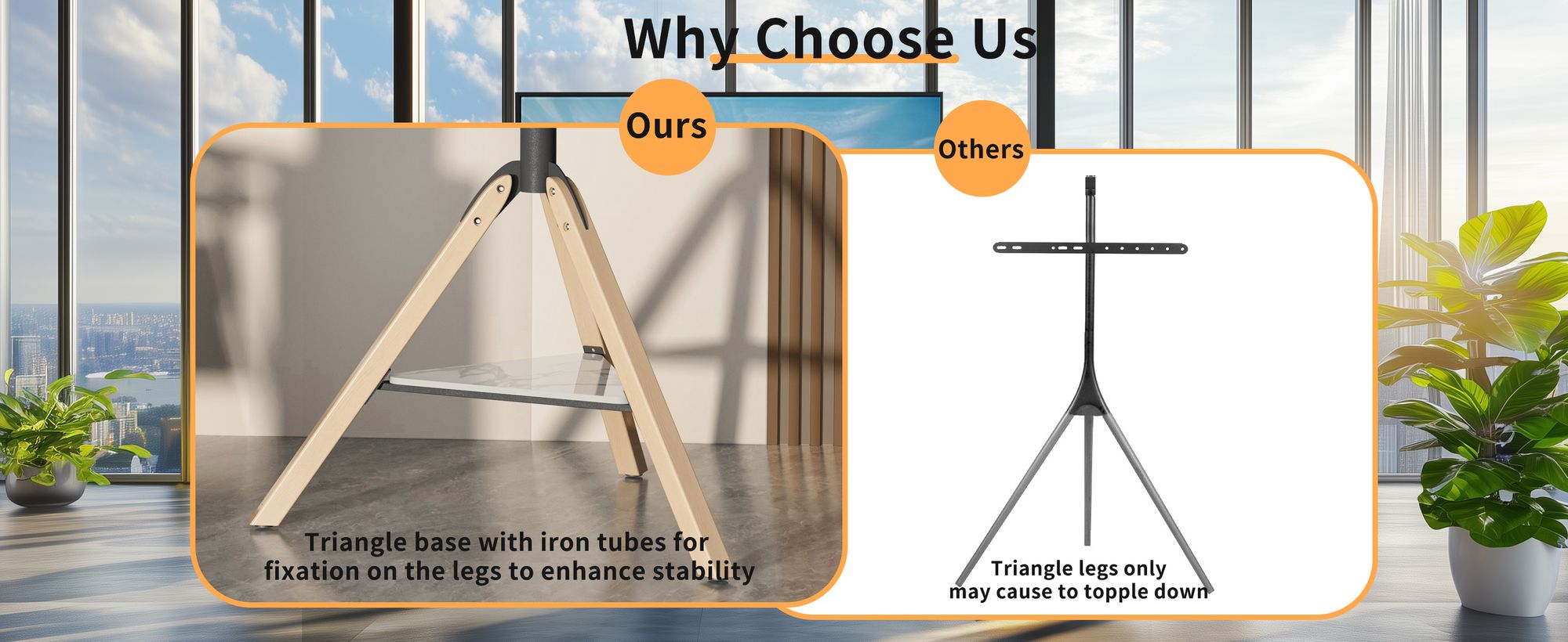 WISFOR TV Standfuss Höhenverstellbar EXTRA STABIL, TV Ständer mit Ablagen aus Marmor, für 40-75 Zoll Fernsehstand, VESA 600x400mm, bis Max 40kg