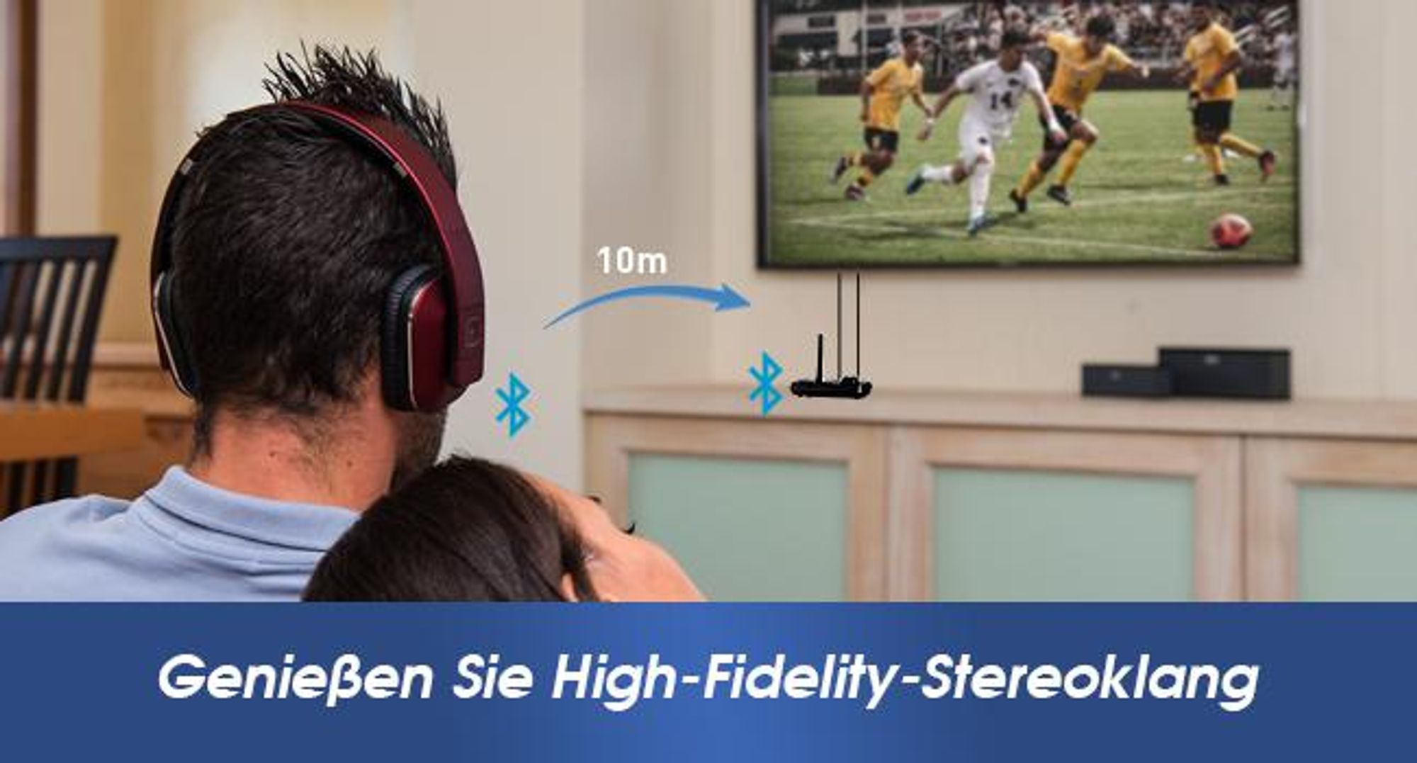 2 in 1 Bluetooth Sender oder Empfänger BT5.0 Kopfhörer/Fernseher - August MR280