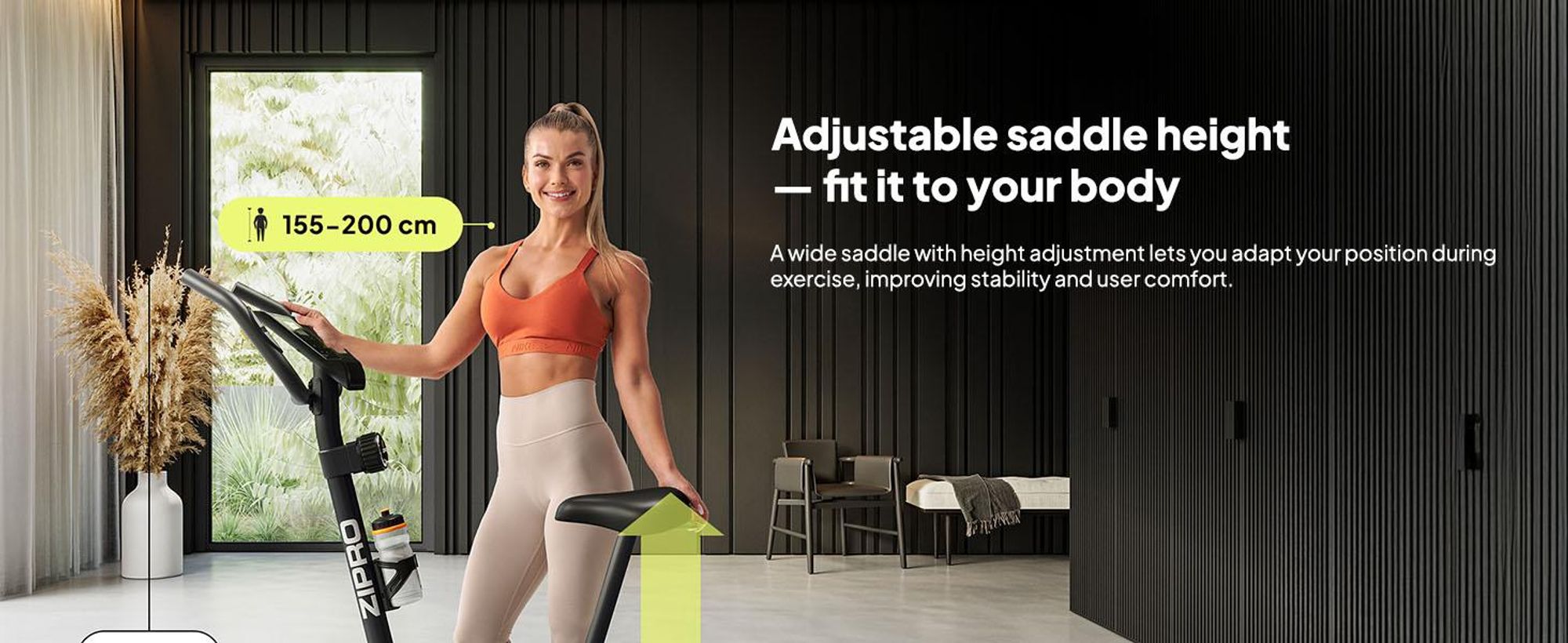 Zipro Domáci trenažér Beat RS – Magnetický fitness bicykel s 6 kg záťažou – Tichý domáci trenažér do 120 kg – Meranie pulzu, držiak na fľašu