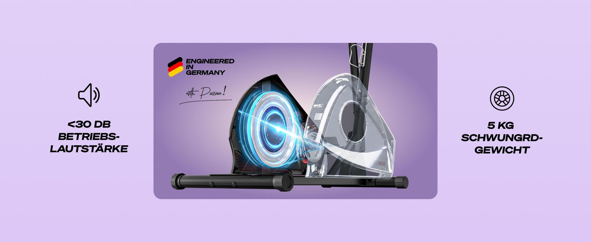 Sportstech Crosstrainer CX608, LCD- Display, App-Steuerung