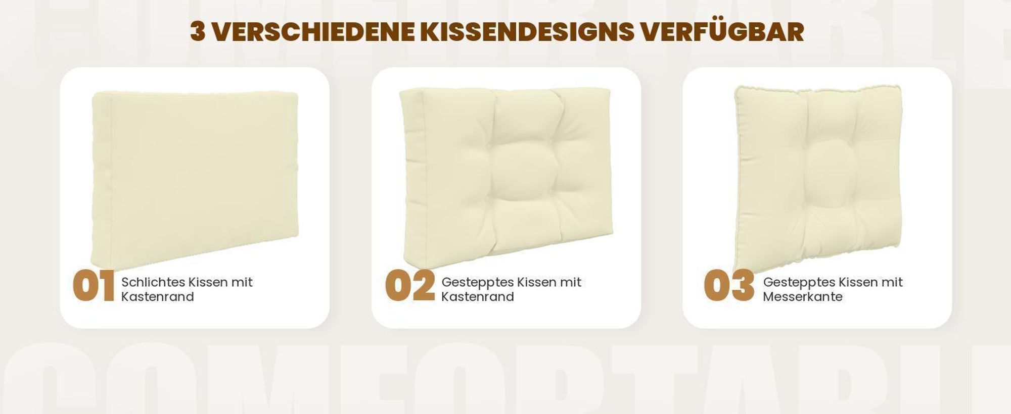 vidaXL Outdoor-Sofagarnitur mit Kissen 5 pcs Natur und Creme