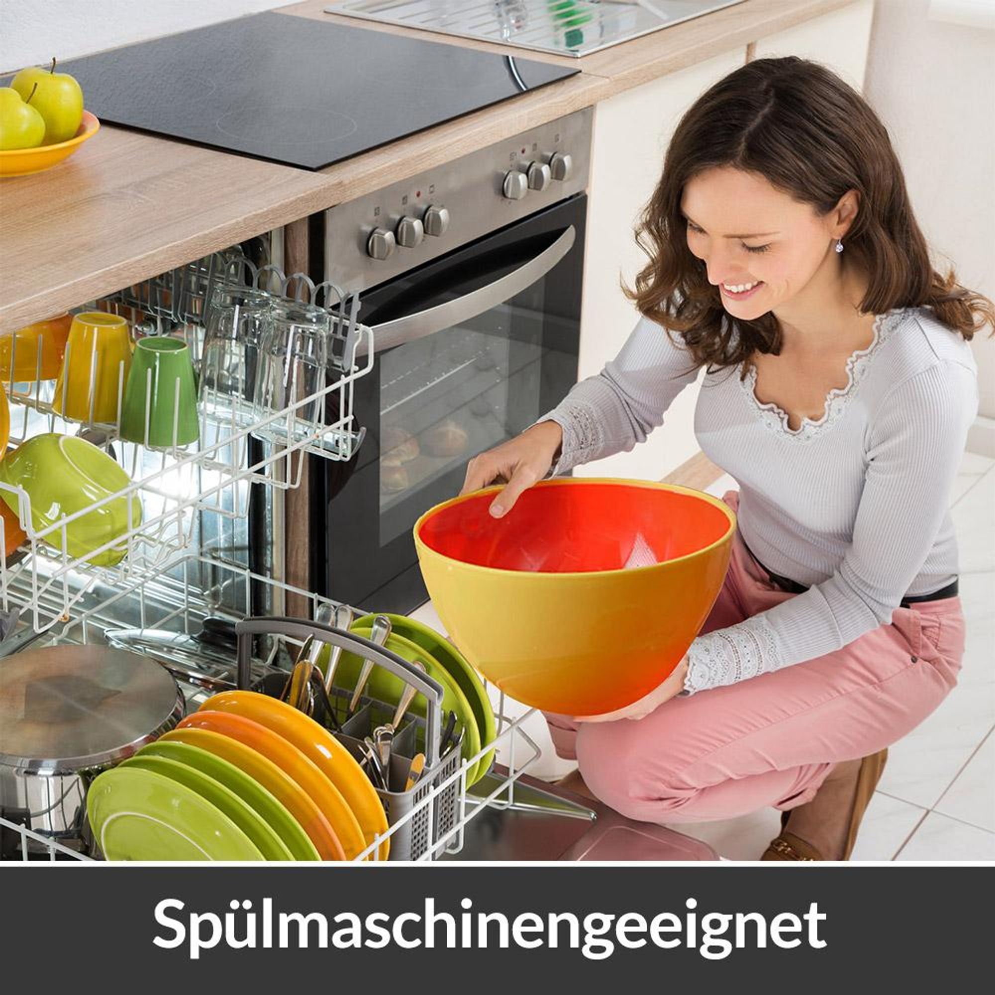 Schüsselset, 4-teilig, 4 Größen, 900–4000 ml, mehrfarbig