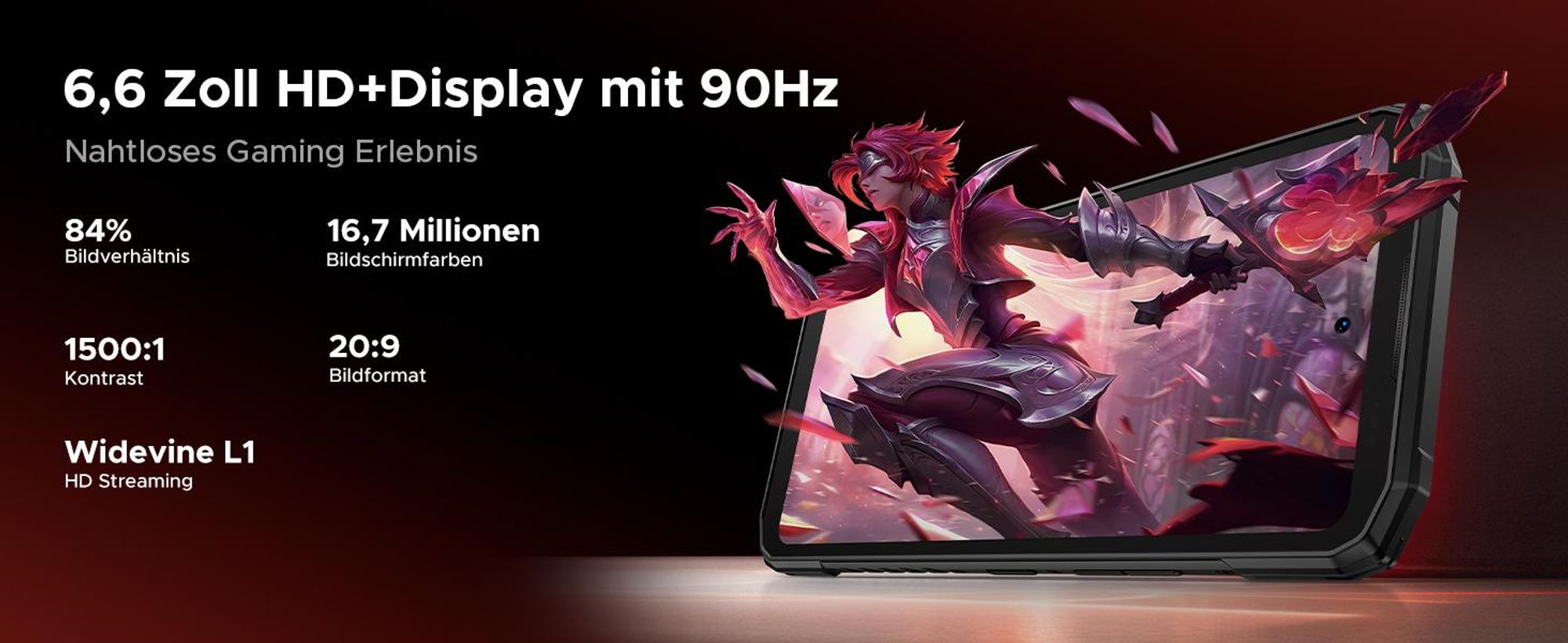 Doogee Blade 20 Pro, 16,8 cm (6.6"), 6 GB, 256 GB, 50 MP, Android 15, Schwarz, Grau