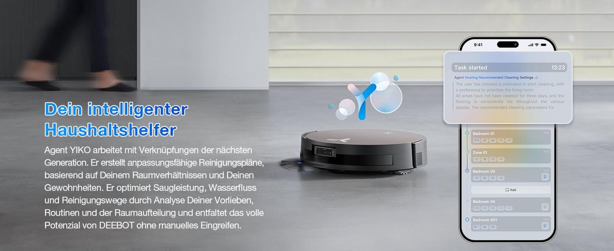 ECOVACS DEEBOT X11 OMNICYCLONE Staubsauger Roboter mit Wischfunktion, Blast + 19.500 Pa, ultraschnelles Akkuladen, PureCyclone 2.0 Auto-Entleerung