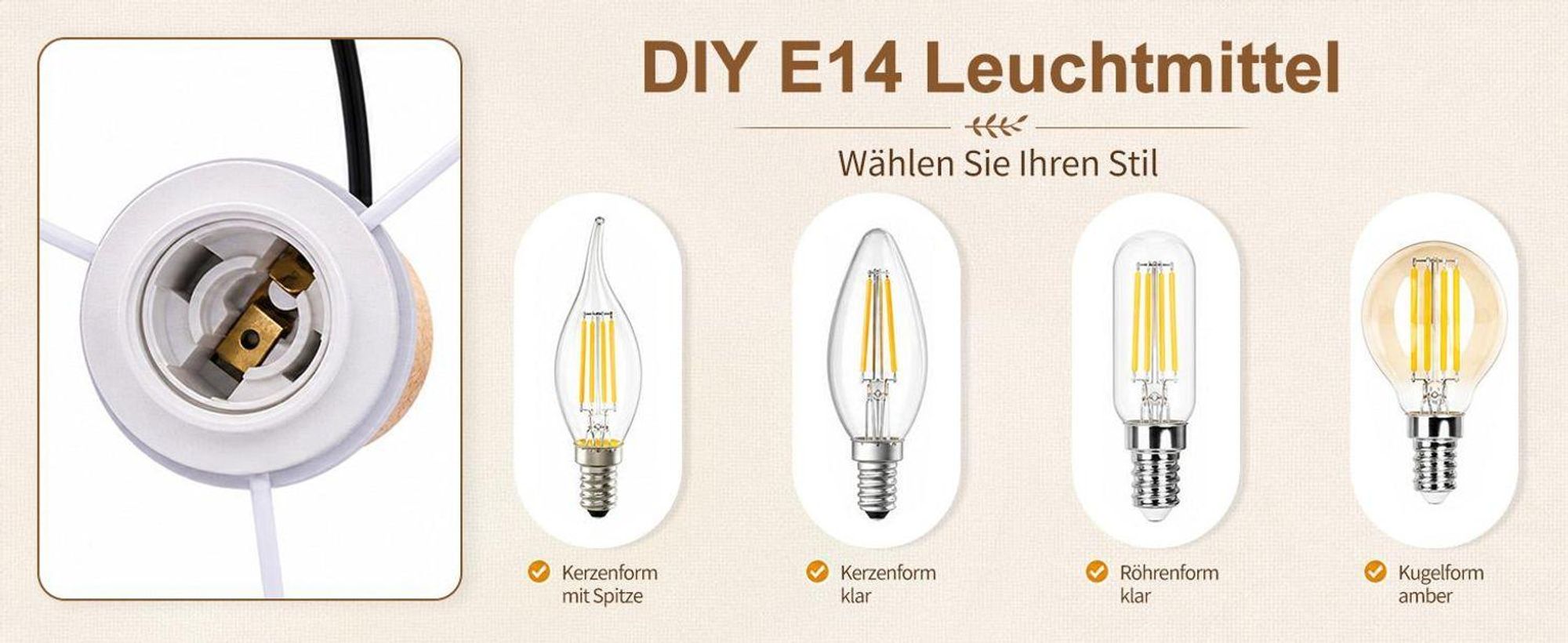 ZMH Pendelleuchte mit Stoffschirm 3 Flammig Holz Esstischlampe Vintage Hängeleuchte E14 Hängelampe für Wohnzimmer Restaurant Schlafzimmer Küche Weiß