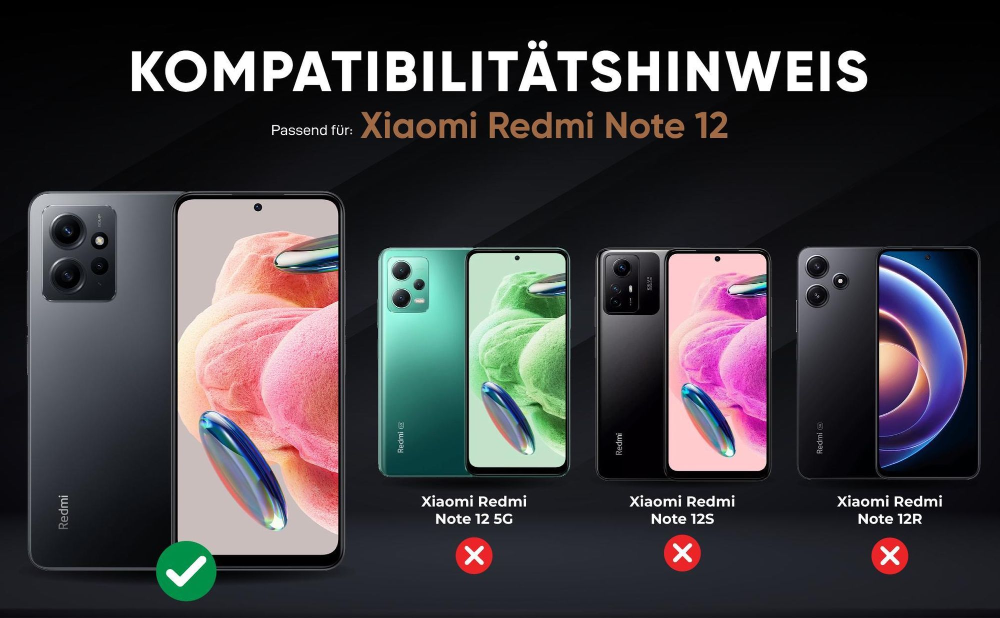 Kompatibilitätshinweise Hülle für Xiaomi Redmi Note 12