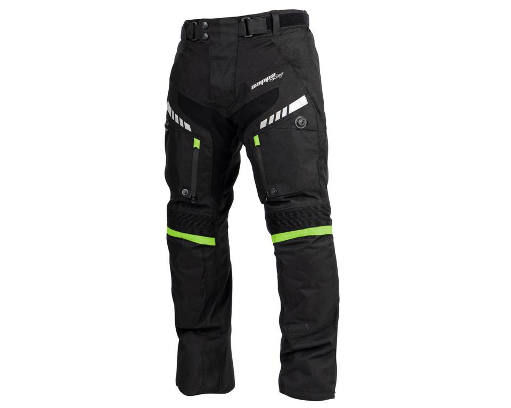 Kalhoty moto pánské FIORANO textilní černé/zelené 2XL