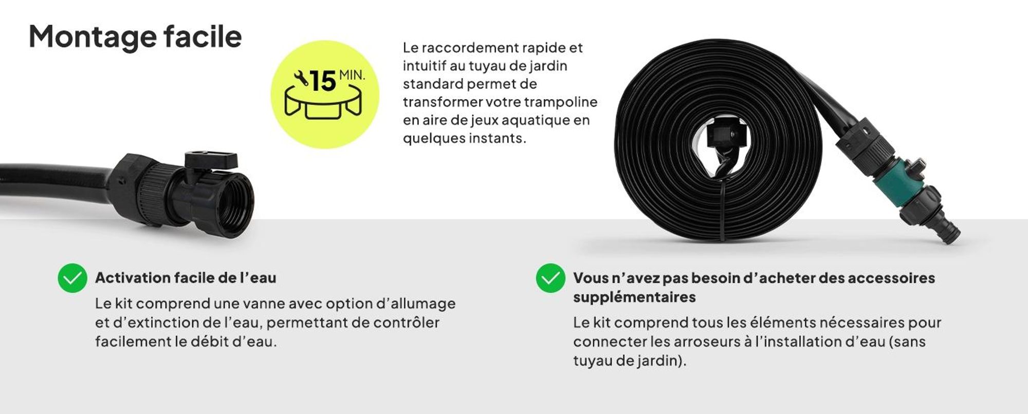 Kit d'arrosage Zipro 2 en 1 pour trampolines