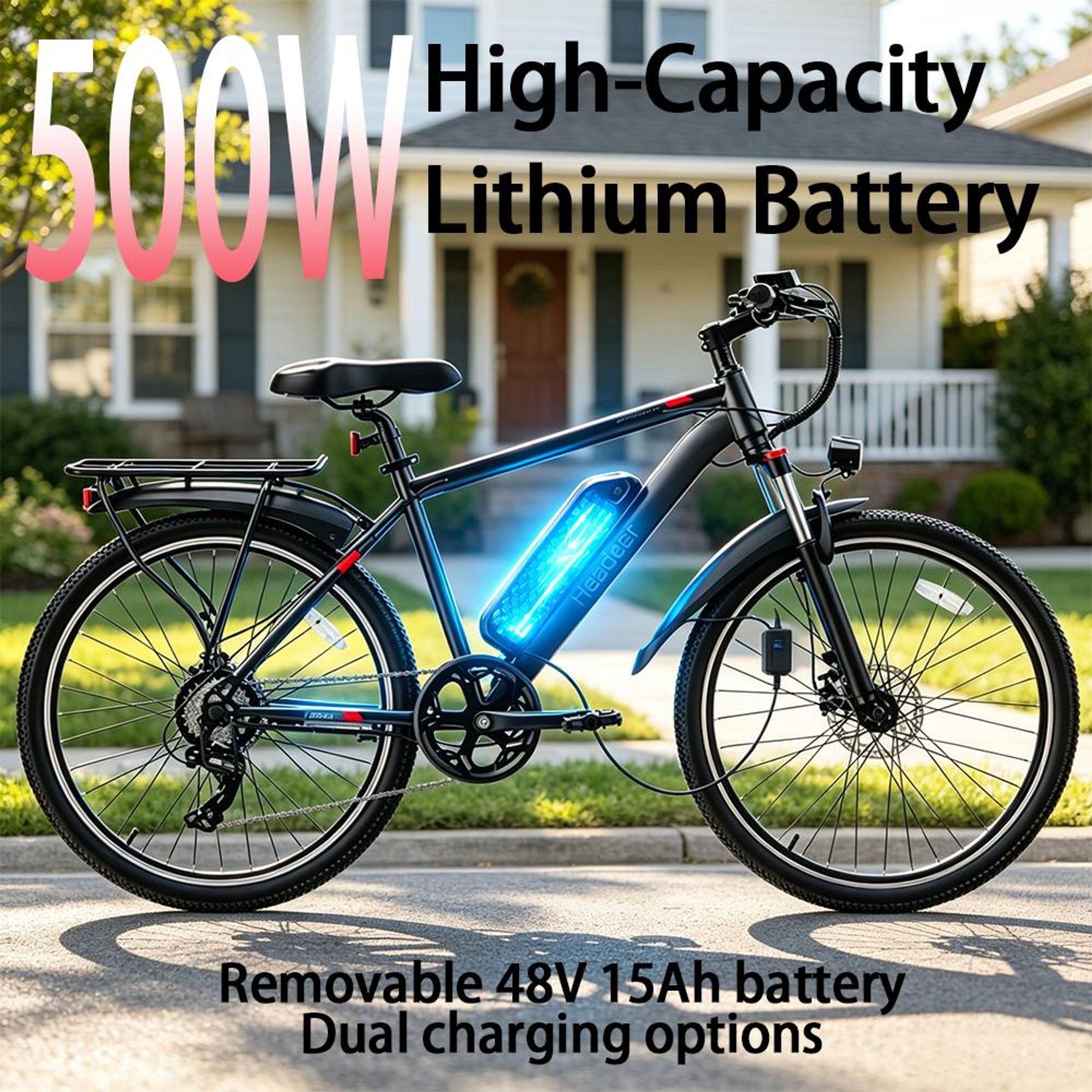 Erwachsenen-Elektrofahrrad BK1350 City E-Bike, abnehmbarer 48V 15Ah-Akku, Höchstgeschwindigkeit 25 km/h