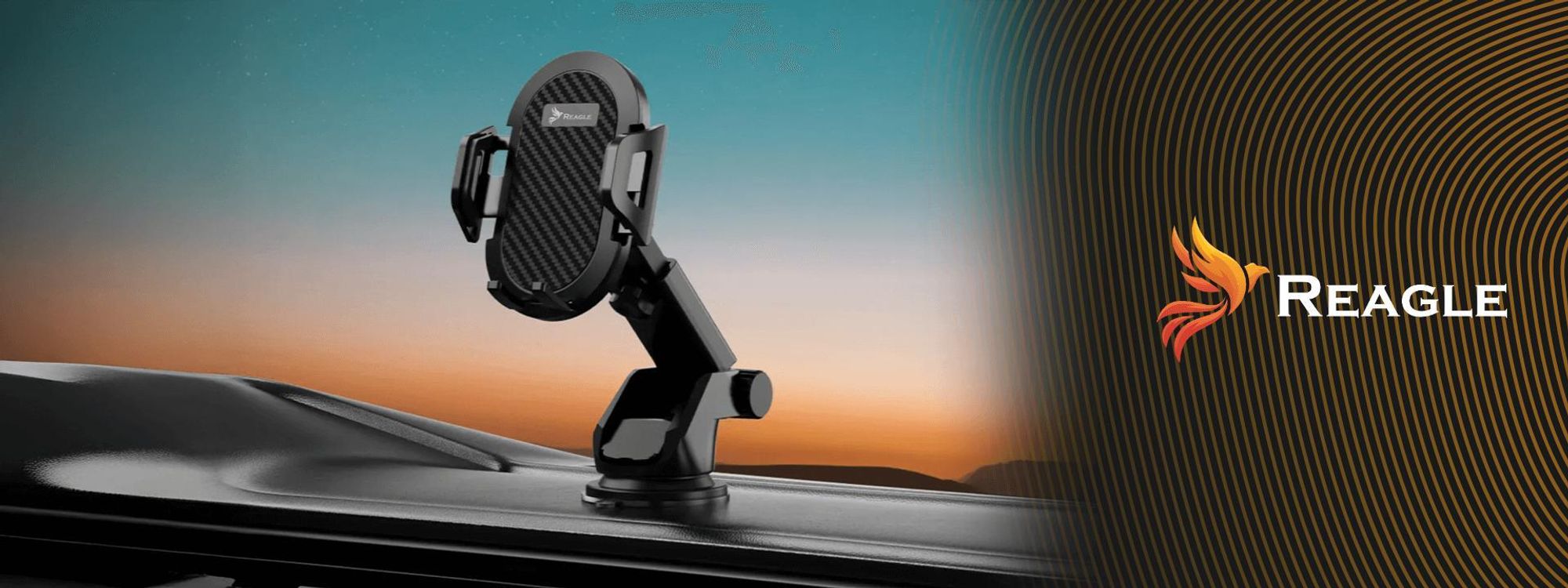 Handyhalterung Auto 360°Drehbare mit EIN-Knopf-Release KFZ für Autos Armaturenbrett & Windschutzscheibe für iPhone Galaxy und Andere Smartphone REAGLE