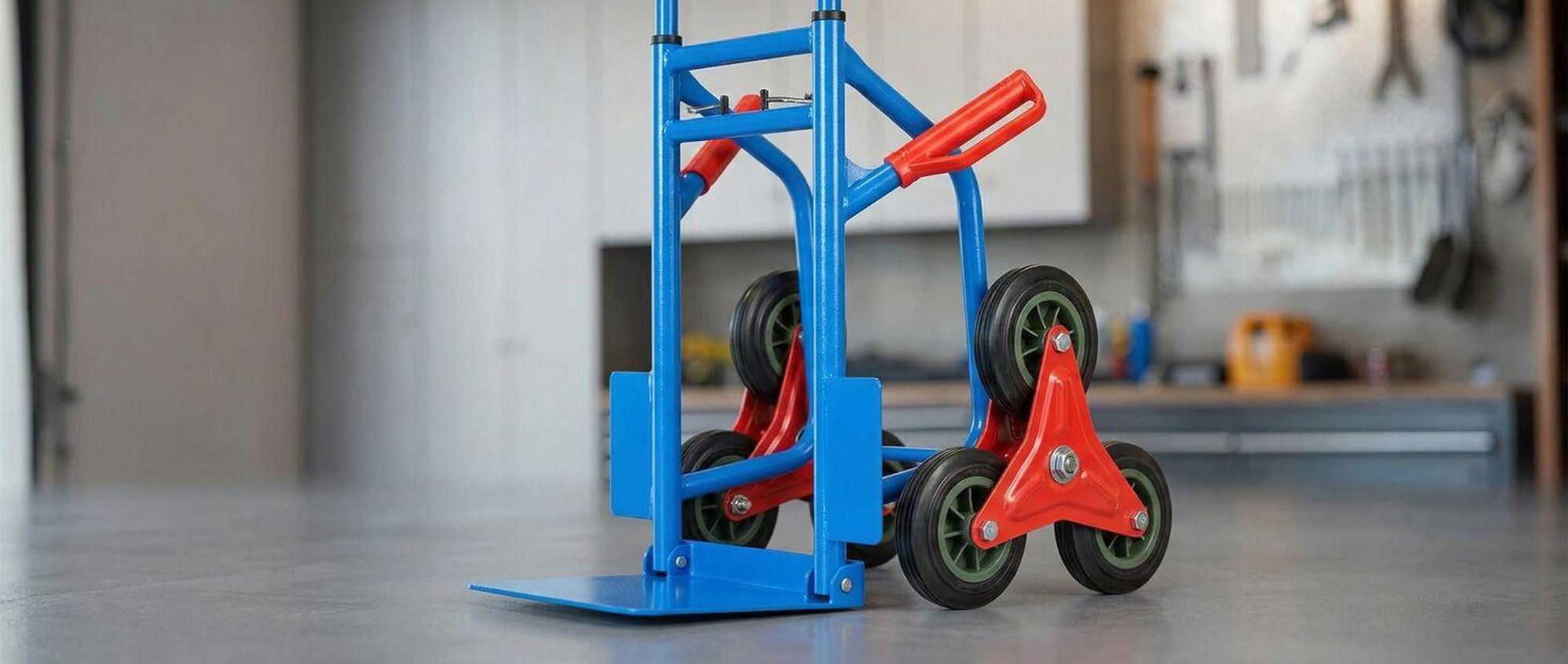 tectake Treppensackkarre 200kg Tragkraft Sternräder Stahl 103x49x66cm blau Treppensteiger Transportkarre Handkarre Sackkarre Lastenkarre