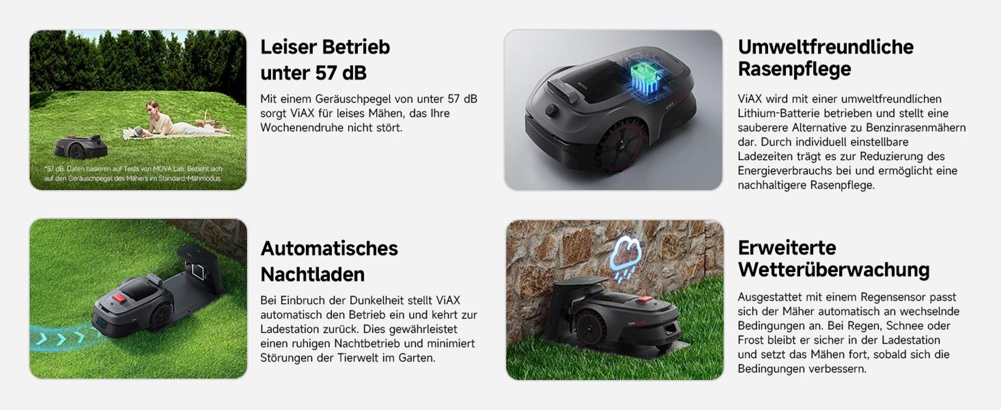MOVA ViAX 500 Mähroboter ohne Begrenzungskabel, 360° LiDAR + KI Navigation, UltraEyes™ 2.0, automatische Kartierung, bis 500 m²