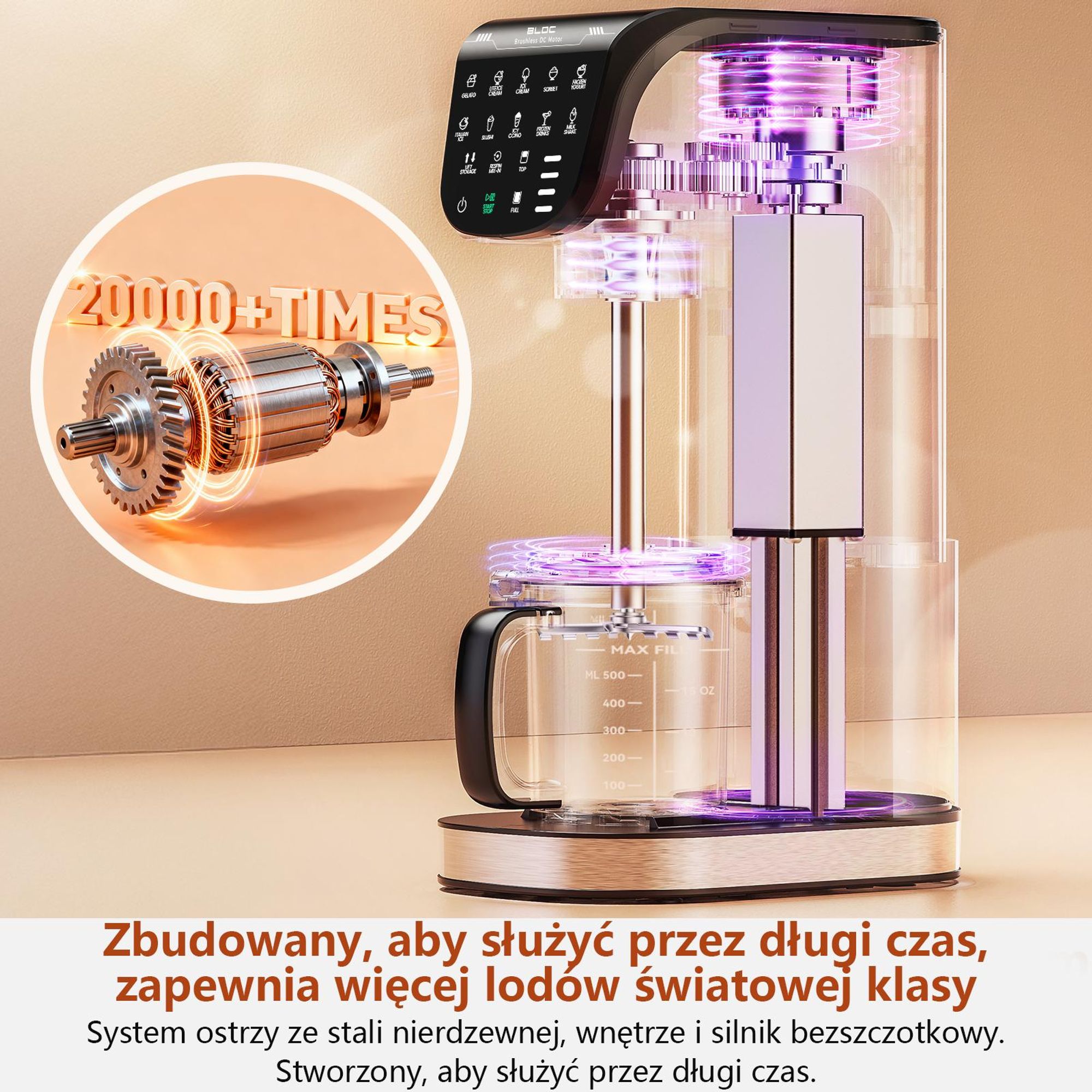 Maszyna do lodów IcyTreat IC-1010 EU – W pełni automatyczna, obudowa ze stali nierdzewnej – Wyposażona w 3 pojemniki i 12 programy – Srebrna