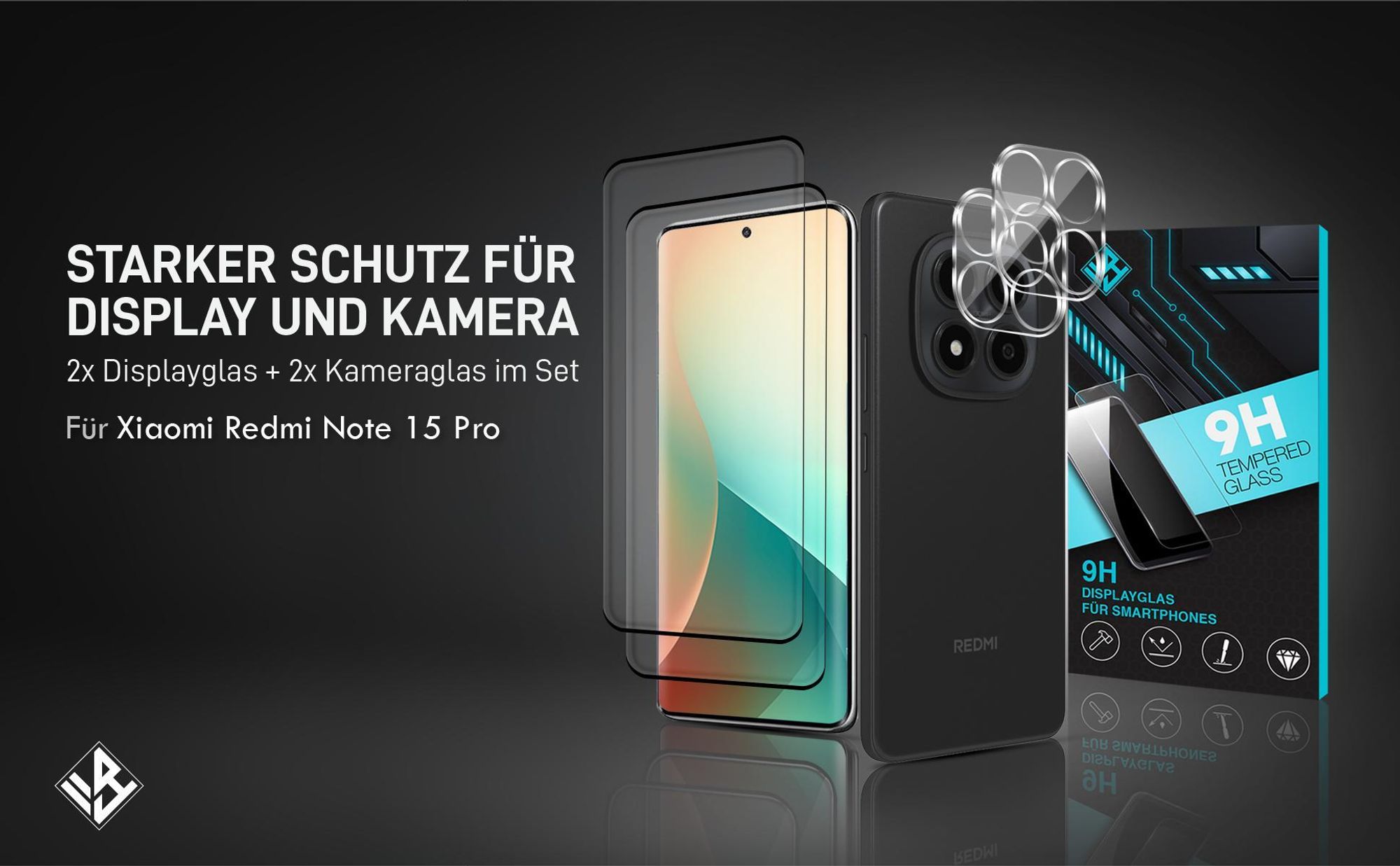 2er Set Kamera & Displayschutzglas für Xiaomi Redmi Note 15 Pro in 9H Härte