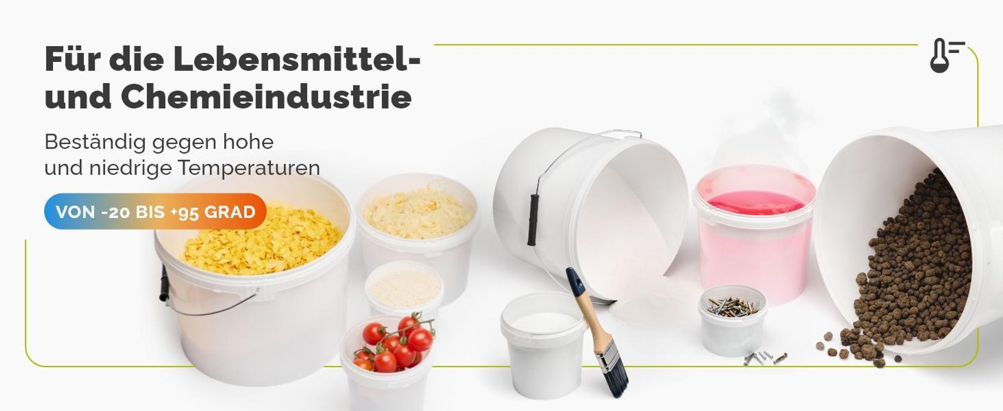 Garronda Eimer mit Deckel, 30 Liter, 1 Stück, für die Lagerung von Lebensmittel- und Chemischen Produkten Weiß GD-0071