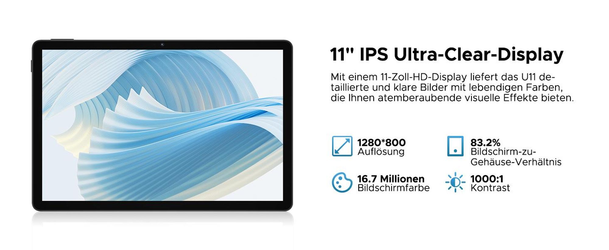 DOOGEE U11 VIP Tablet - Android 15, 11 Zoll,16(4+12)GB RAM+128GB(bis 2TB erweiterbar),90Hz,8580 mAh,Tastatur-Set