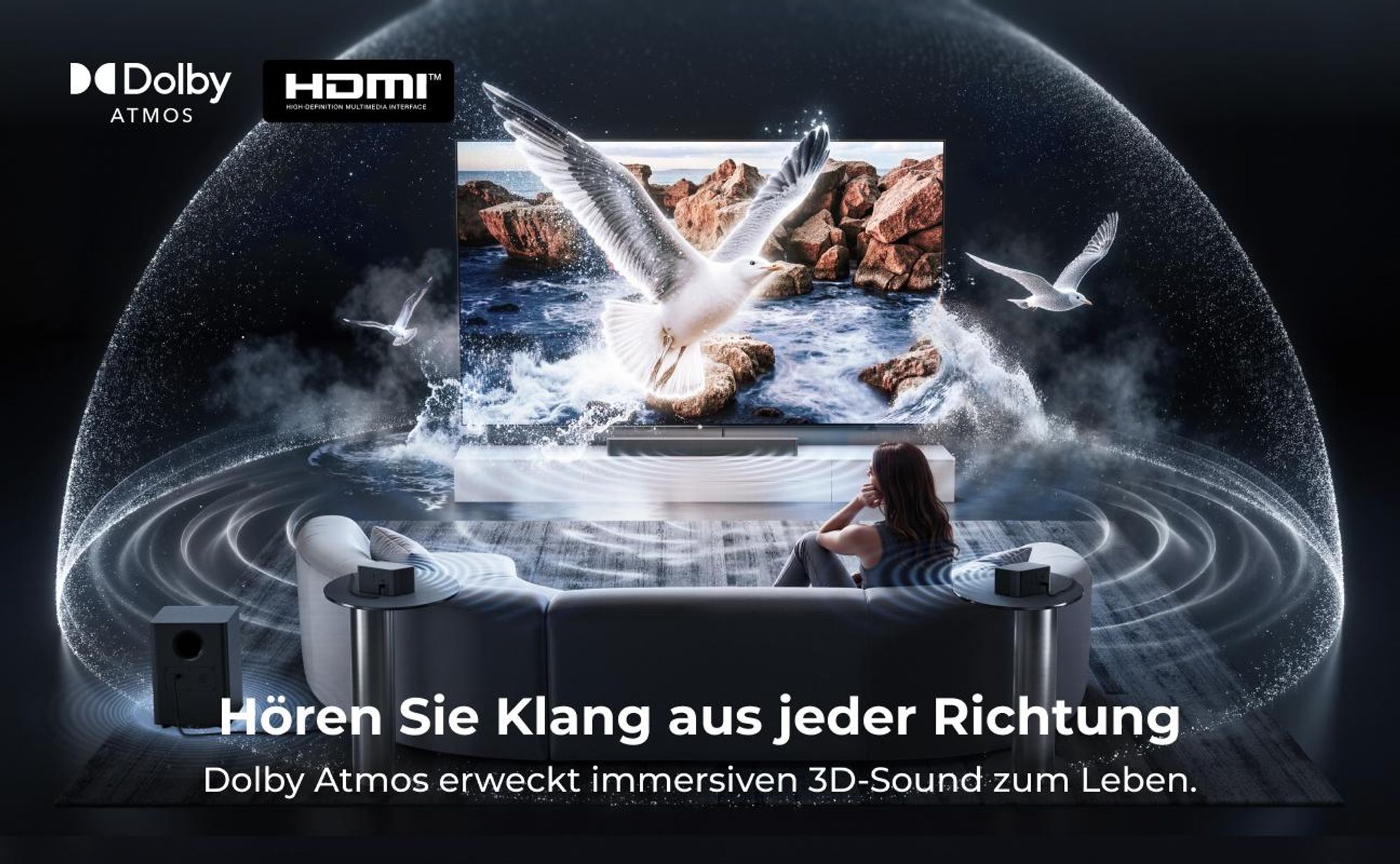 ULTIMEA Poseidon M100 7.1 Vollständig Kabelloses Surround-Sound-System mit Dolby Atmos