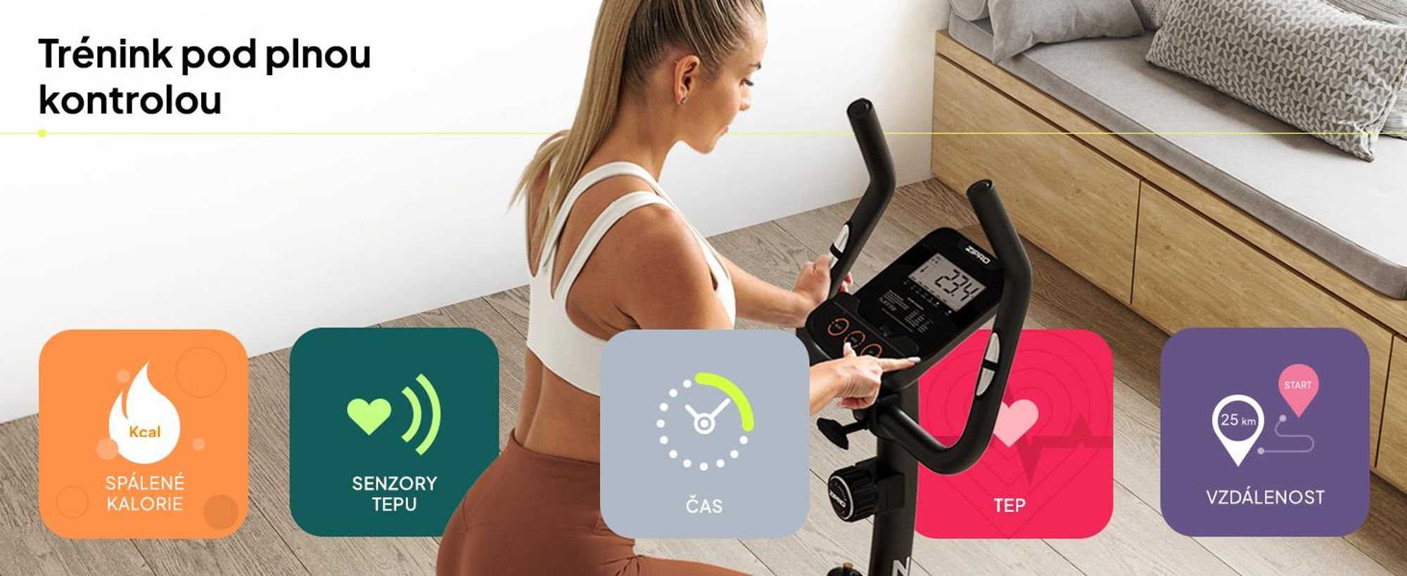 Zipro Domáci trenažér Nitro RS – Magnetický fitness bicykel s nosnosťou do 150 kg Tichý domáci trenažér s meraním pulzu Nastaviteľné sedadlo a riadidlá LCD displej