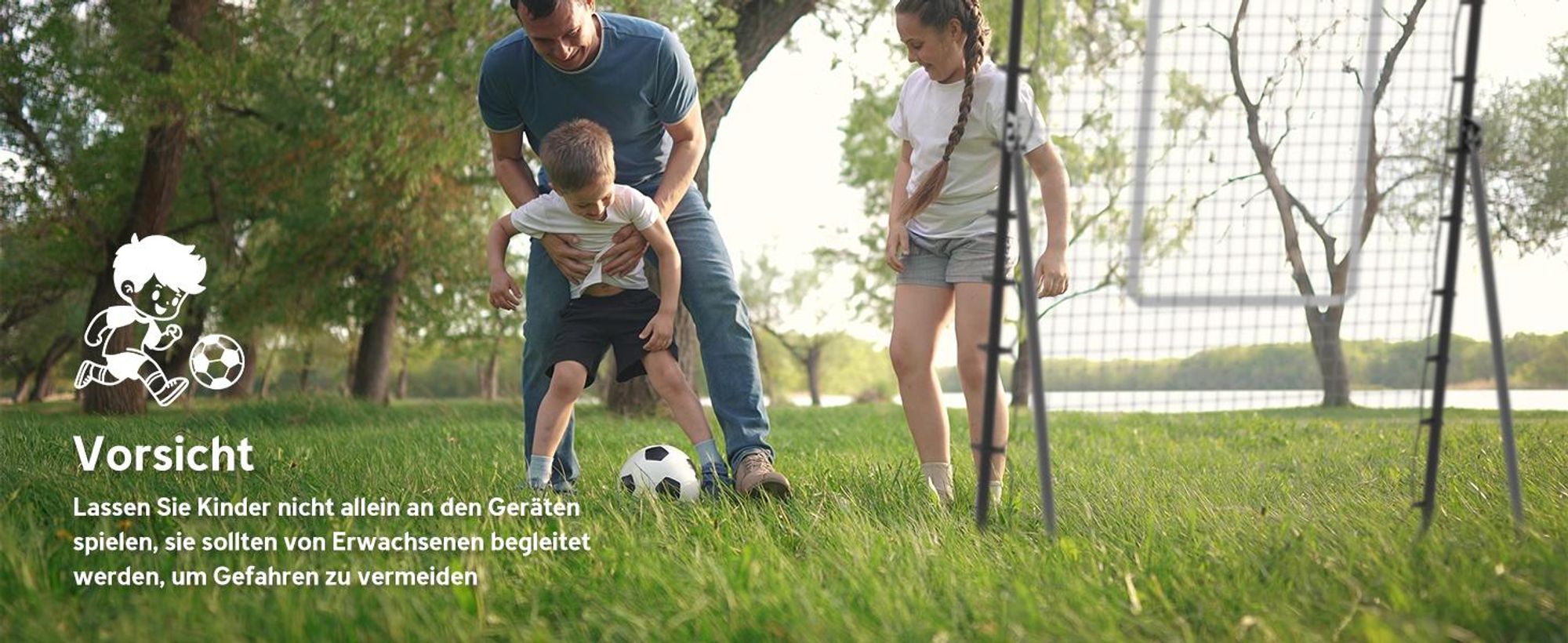 HOMCOM Fußball Rebounder, Klappbarer Fußballtor, Kickback Rückprallwand mit 4 Verstellbaren Stufen, Metallrahmen für Kinder, Erwachsene