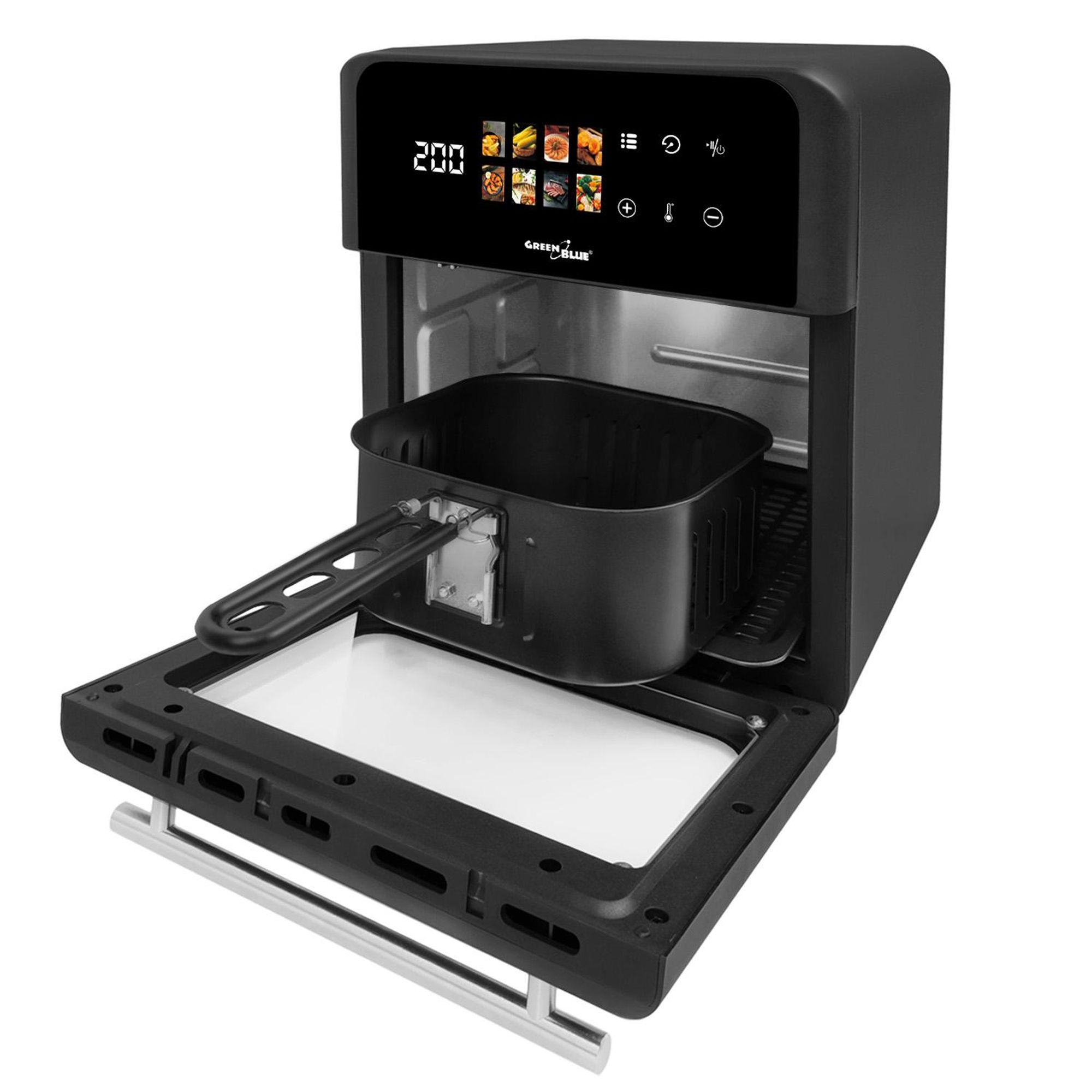 Kompakter Mini-Backofen tragbarer Ofen 10L 1800W Heißluftfritteuse Öl-frei
