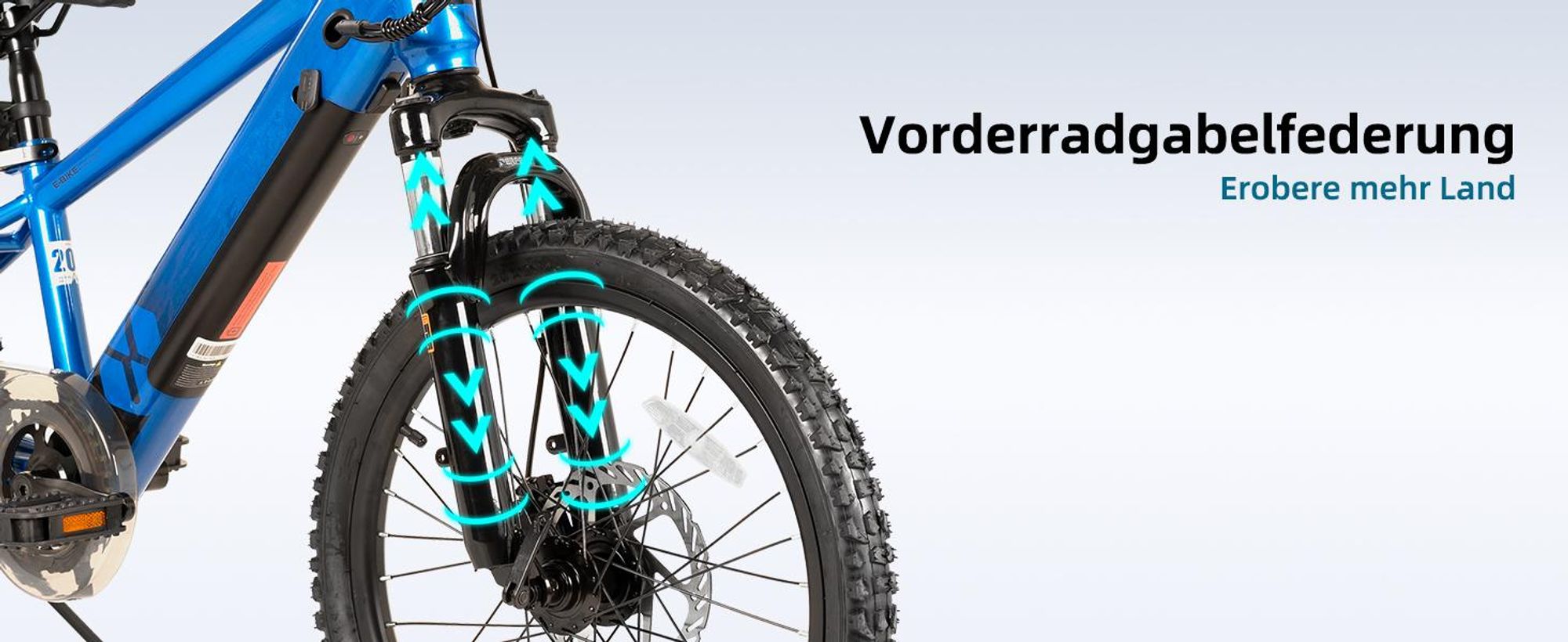 JOYSTAR 24‑Zoll Elektro‑Mountainbike für Jugendliche, 24V 5.2Ah Akku, 25 km/h, Federgabel, verstellbarer Sattel, Scheibenbremse