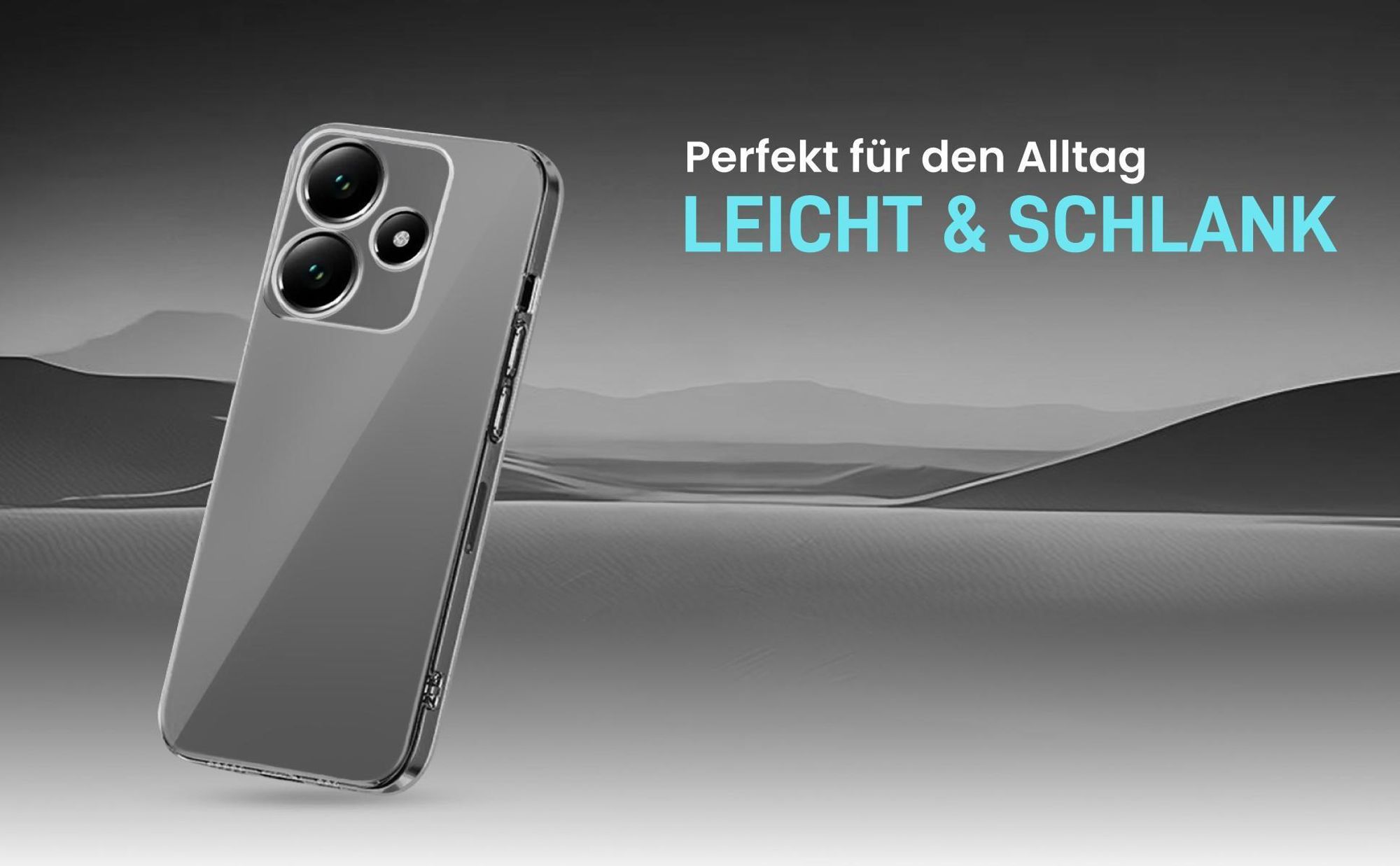 Hochtransparente Hülle für einen schlichten Look kompatibel mit Xiaomi Redmi 13