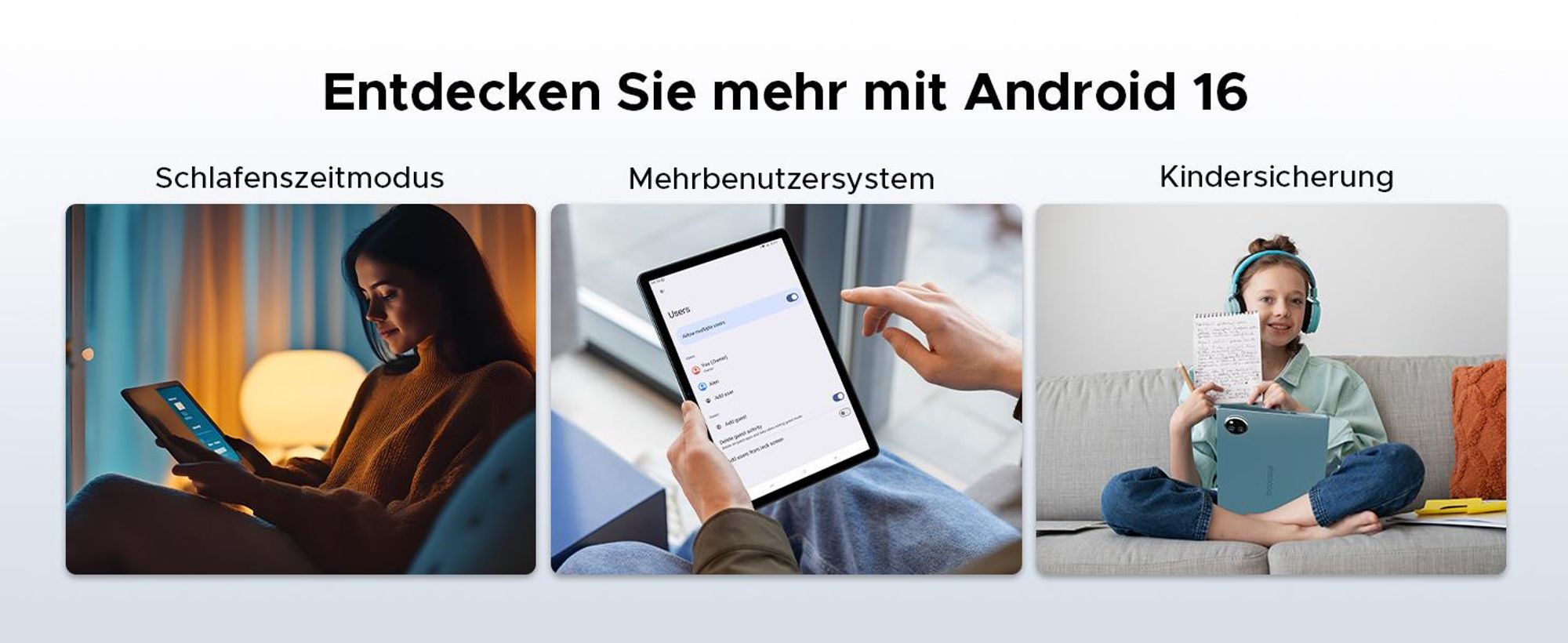 DOOGEE Tab A9+- Tablet,Android 16, 11 Zoll, 20(4+16)GB+64GB(bis 2TB erweiterbar), 90Hz, WiFi 5,8580mAh,Widevine L1