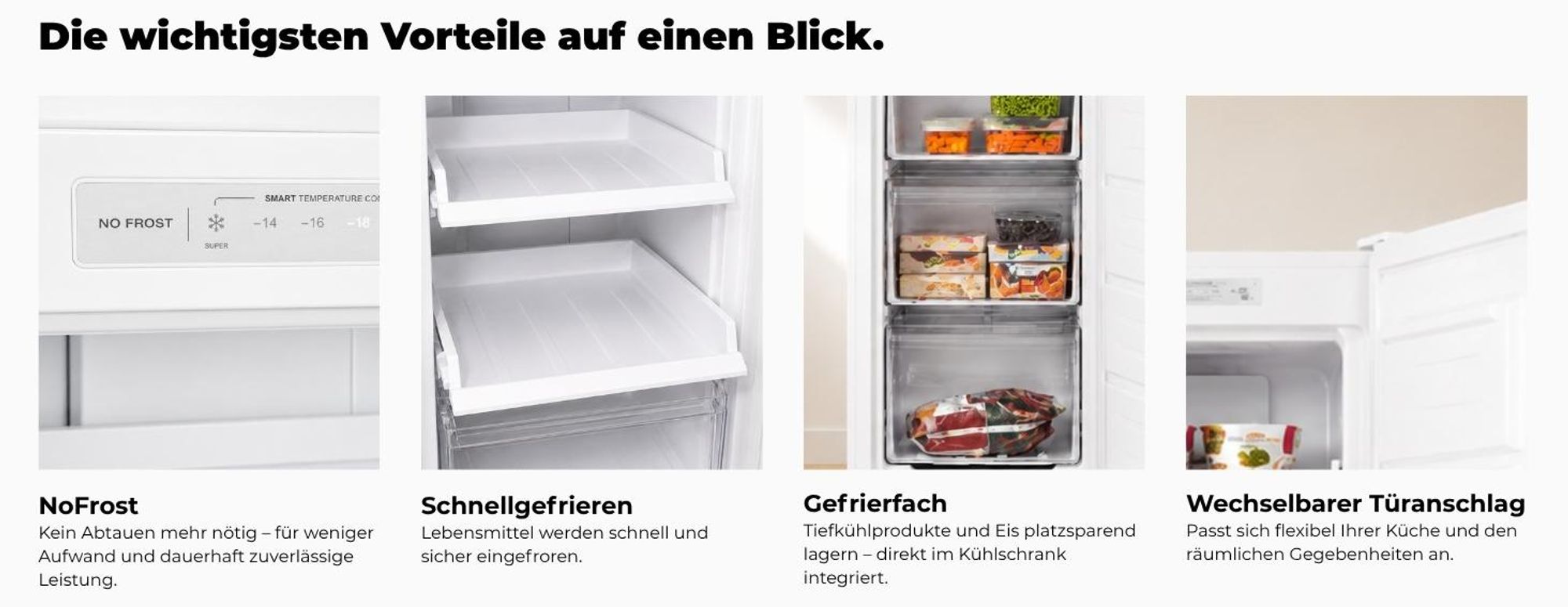 Exquisit Gefrierschrank GS5231-NF-H-040C weiss | 161 l Nutzinhalt | 4*-Gefrieren | Alarm-Funktion | Schnellgefrieren | NoFrost
