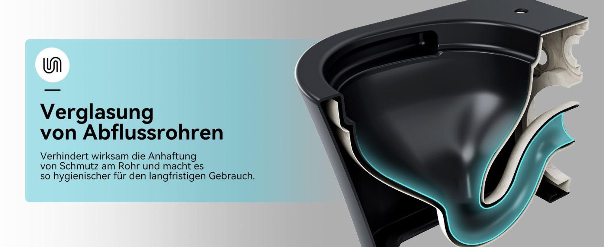 HOROW Matzwart wandtoilet met softclose-mechanisme, spoeling met superspin-technologie, keramische toiletpot met nanocoating 48,5 x 35,5 x 35,5 cm