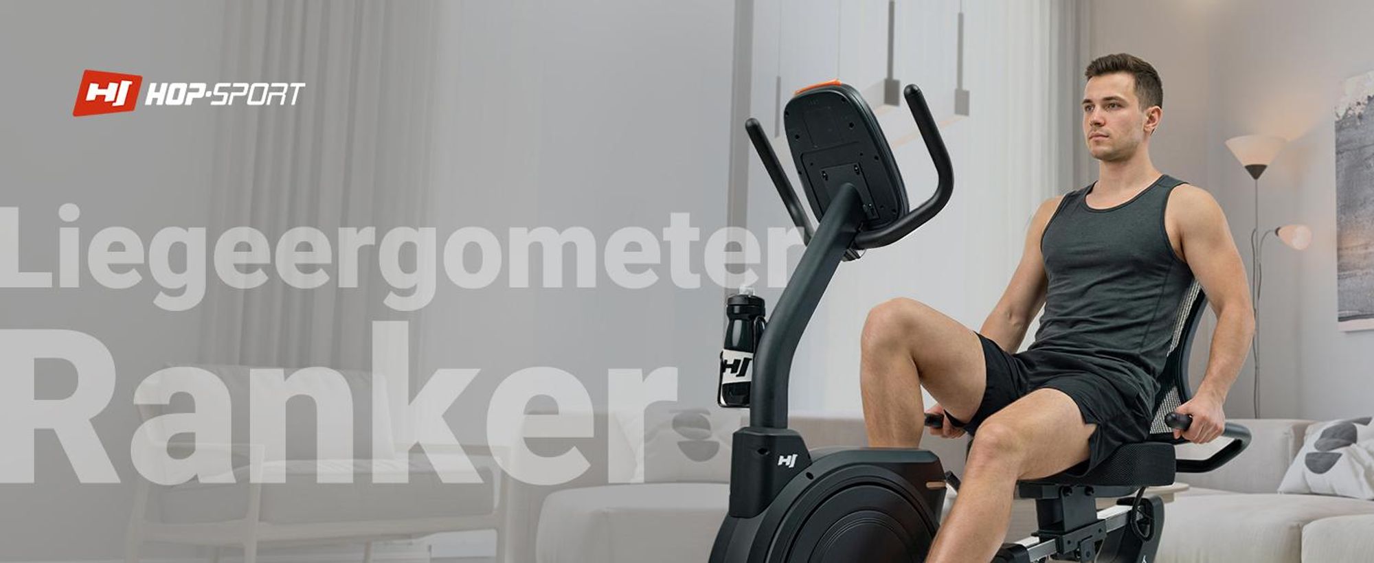 HOP SPORT® HS-5000L Liegeergometer für Zuhause mit Magnetwiderstand | Stationäres Fahrrad | Ergonomischer Sitz | leises Liegerad-Heimtrainer mit Apps