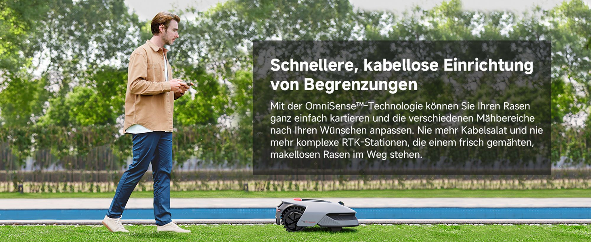 Dreame Intelligenter Mähroboter A1 Pro, Drahtloser Umfang Mähroboter, App-Steuerung, Intuitive Zonenverwaltung, Intelligente Hindernisvermeidung