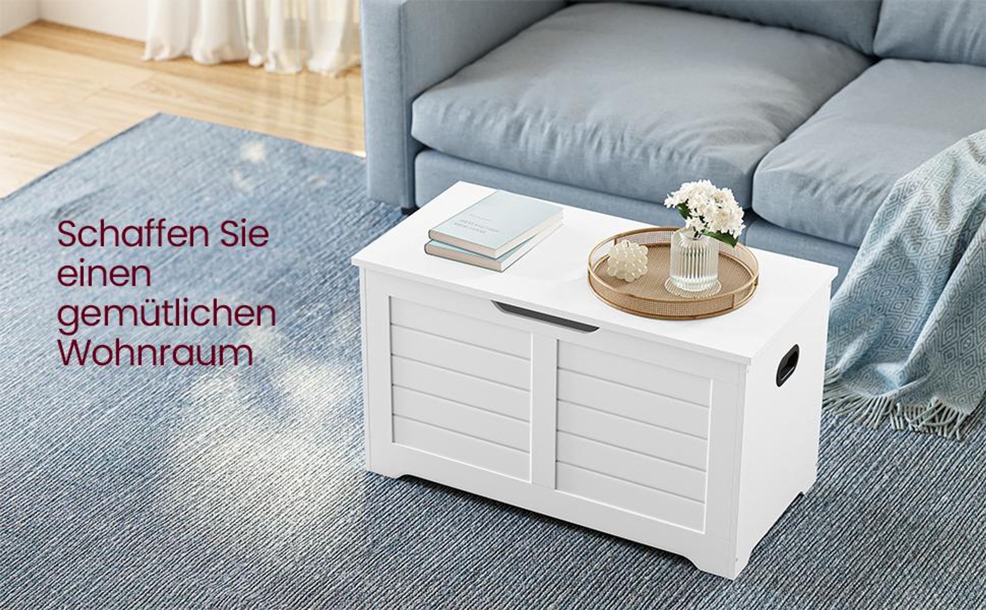 VASAGLE Schuhbank mit Stauraum, Länge 80 cm, Weiß