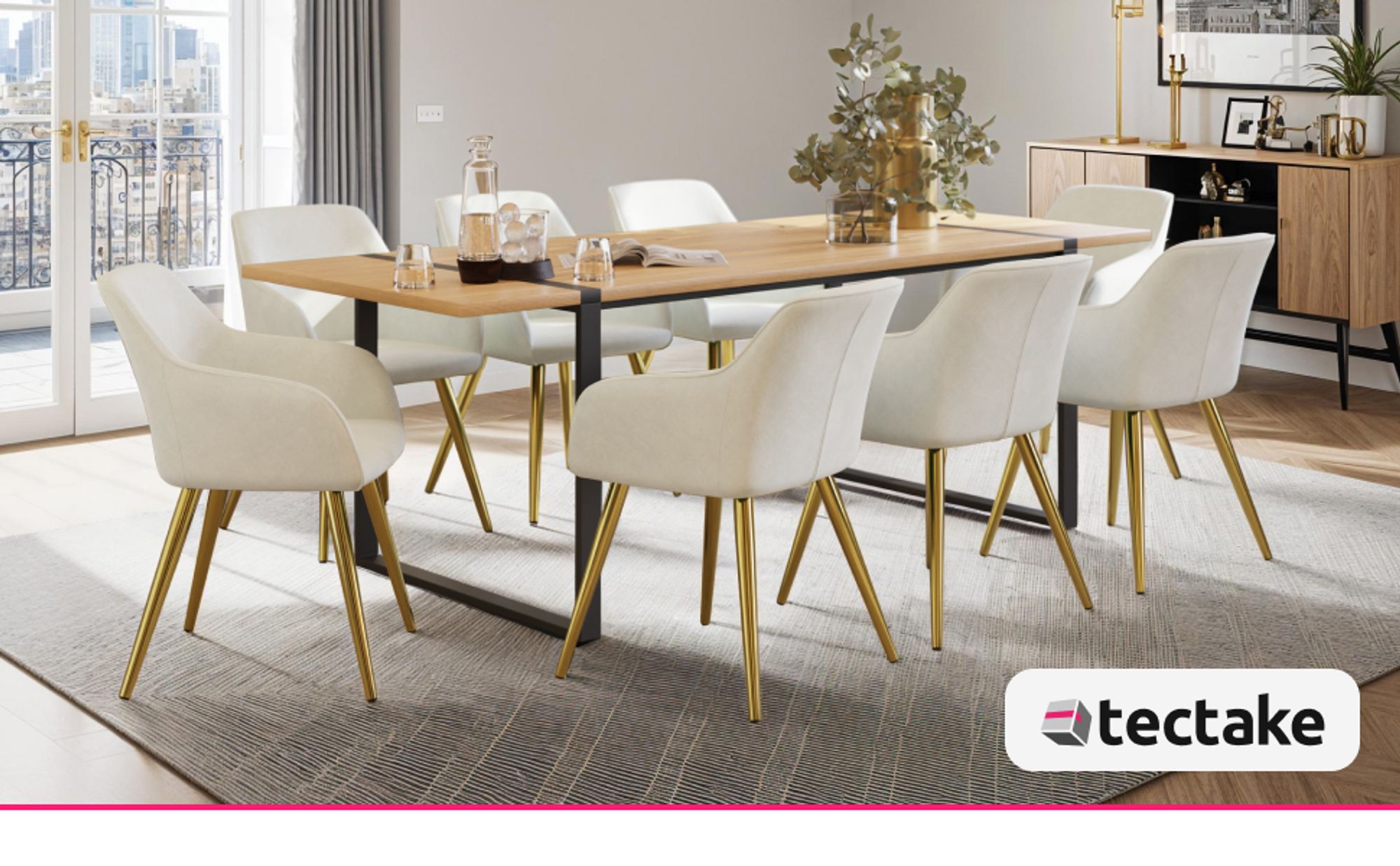 tectake® Esszimmerstuhl Marilyn gepolstert, in Samtoptik 58 x 62 x 82 cm