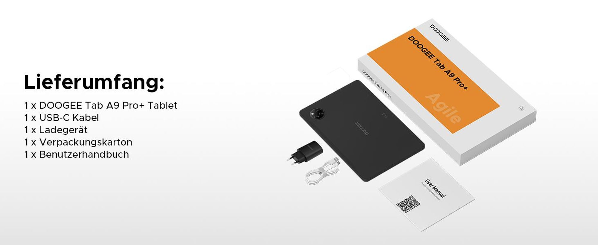 DOOGEE Tab A9 Pro+ - Tablet, Android 16, 11 Zoll, 30(6+24)GB+128GB(bis 2TB erweiterbar), 90Hz, 8580mAh,Widevine L1