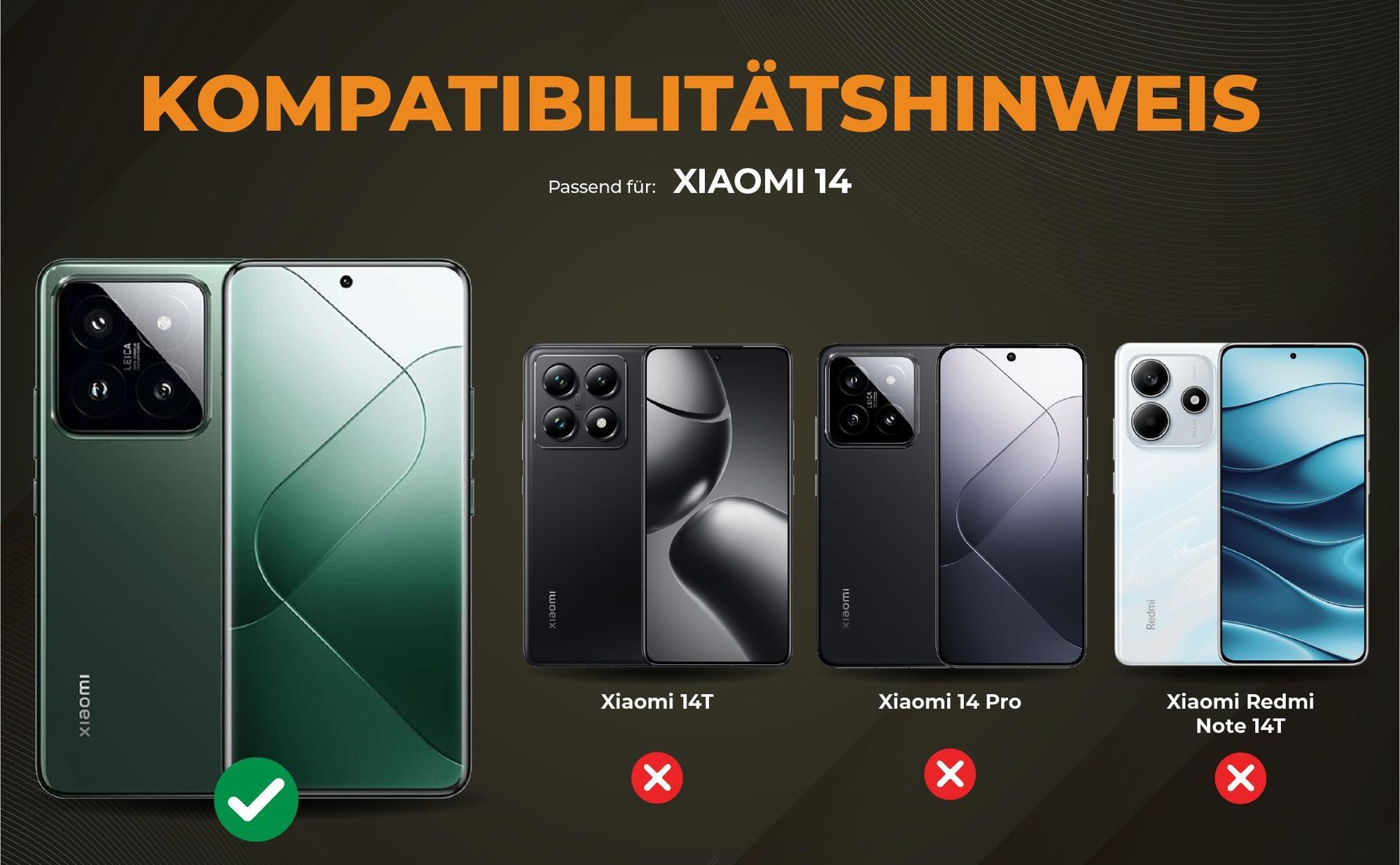 Kompatibilitätshinweise Hülle für Xiaomi 14