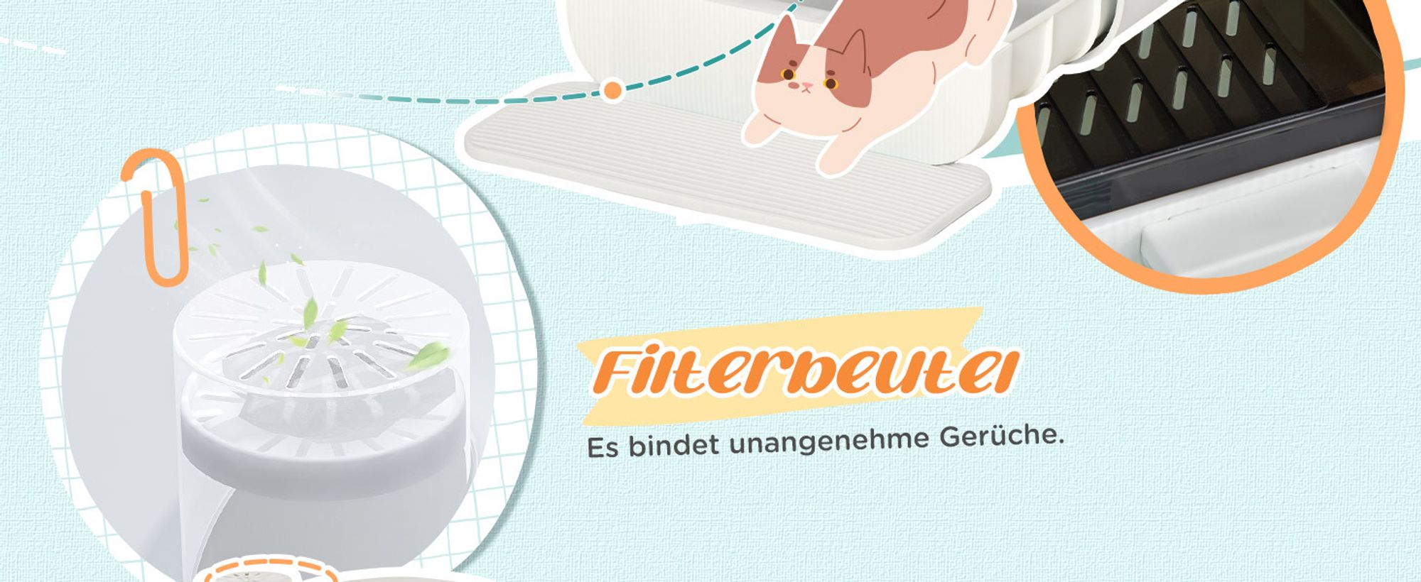 PawHut Katzentoilette Katzenklo mit Haube und Deckel Katzenstreu Matte Weiß